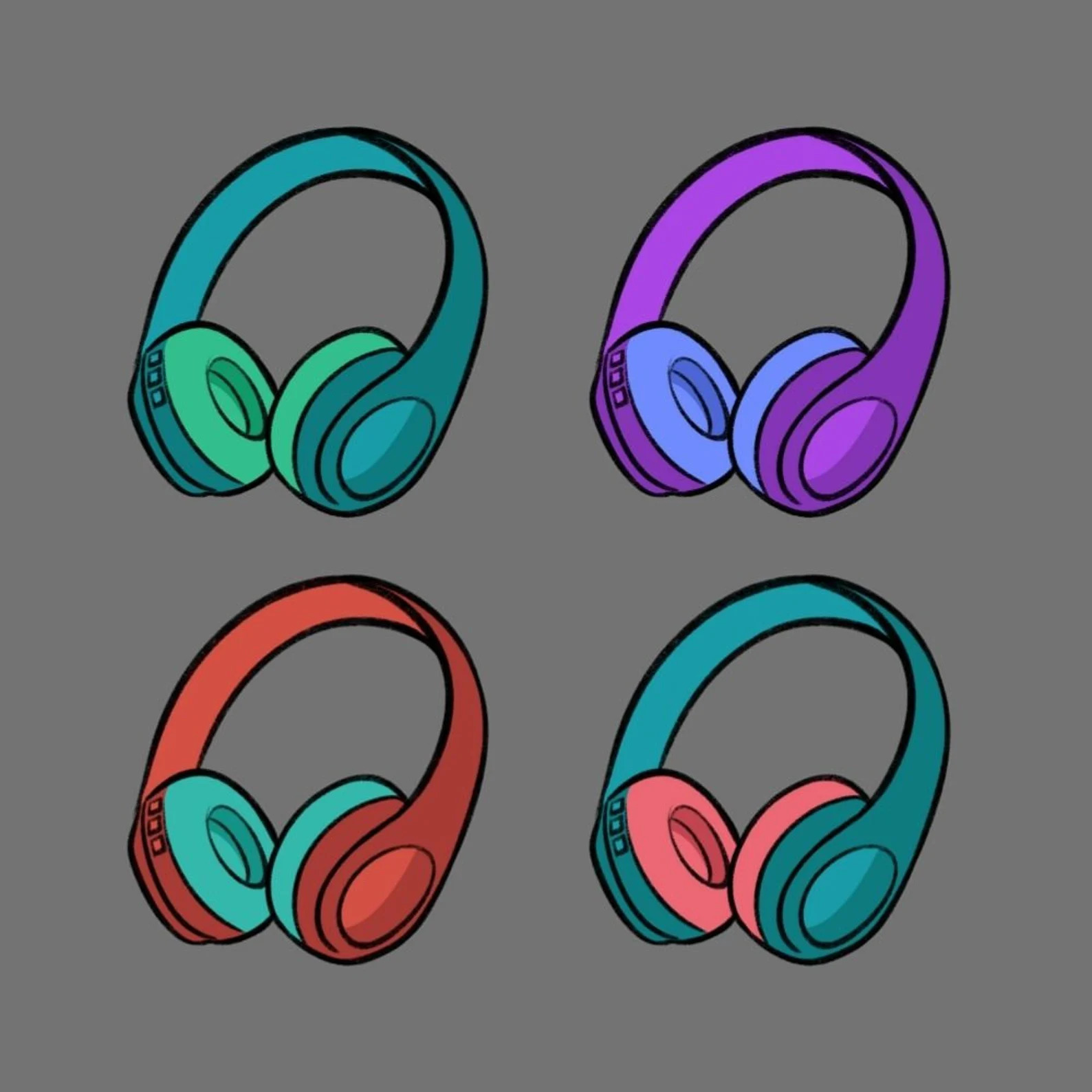 Colorful headphones for modern people.