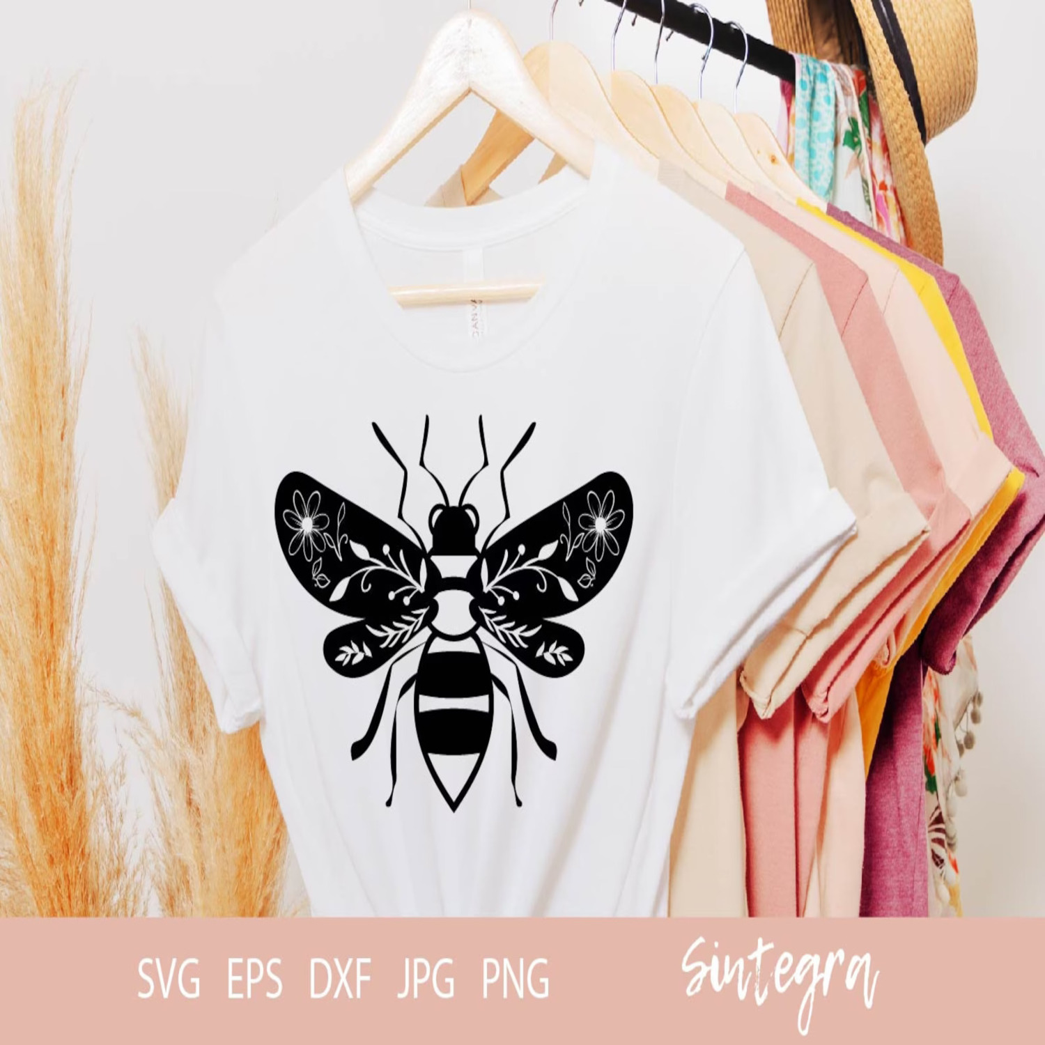T - shirt with a bee on it.