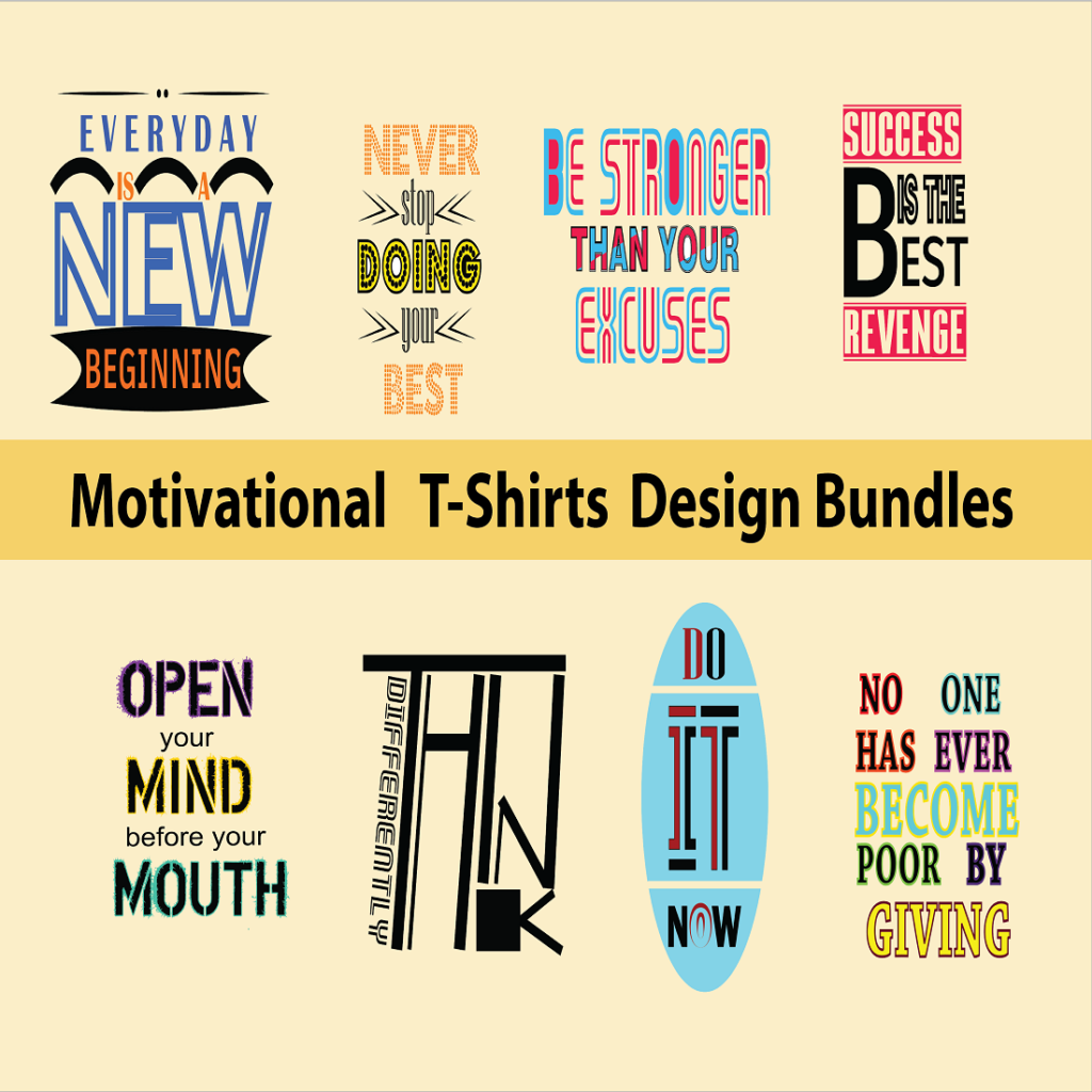 Motivational T-shirt Designs Bundle - MasterBundles