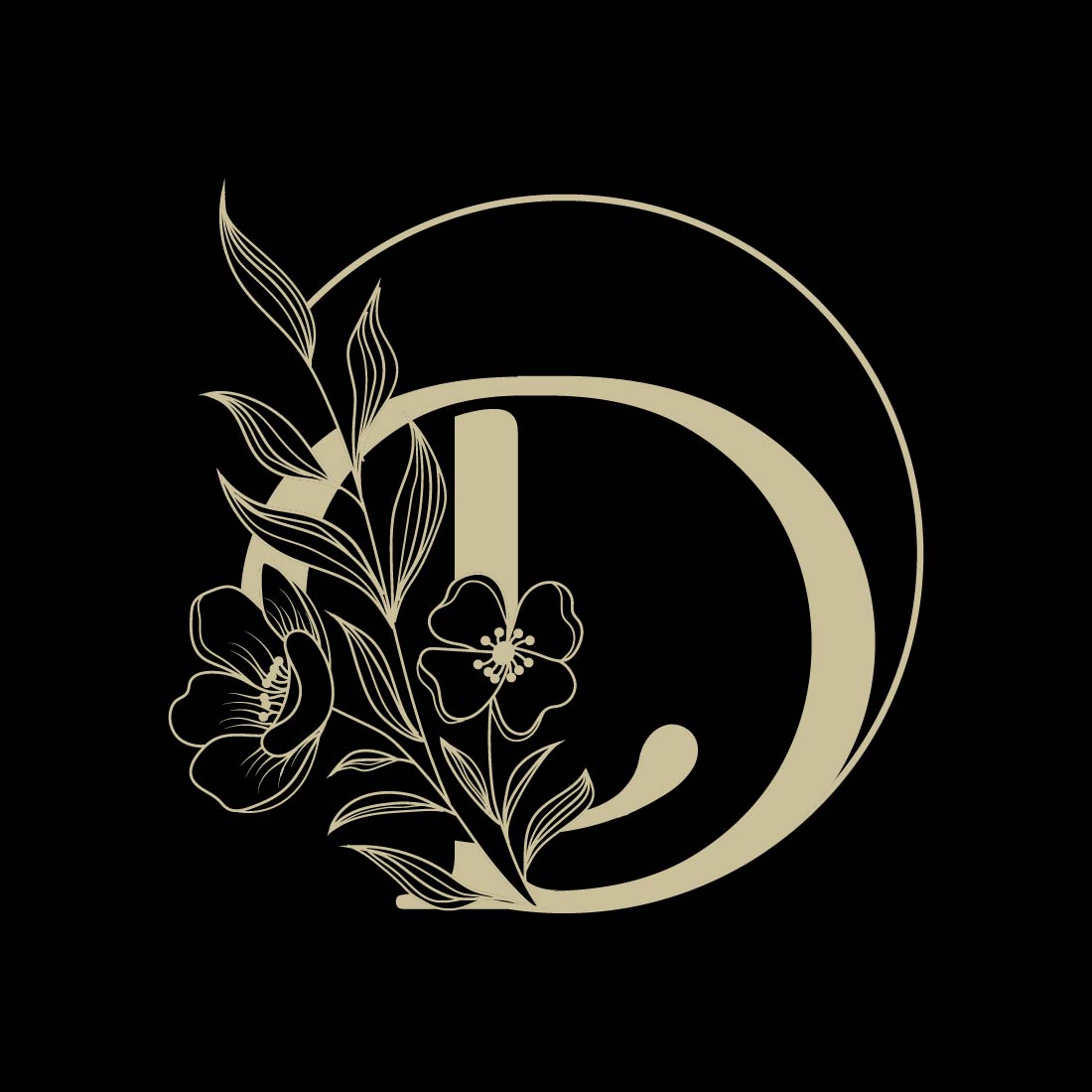 Luxury Initial Logo Design Template with Floral Concept cover image.