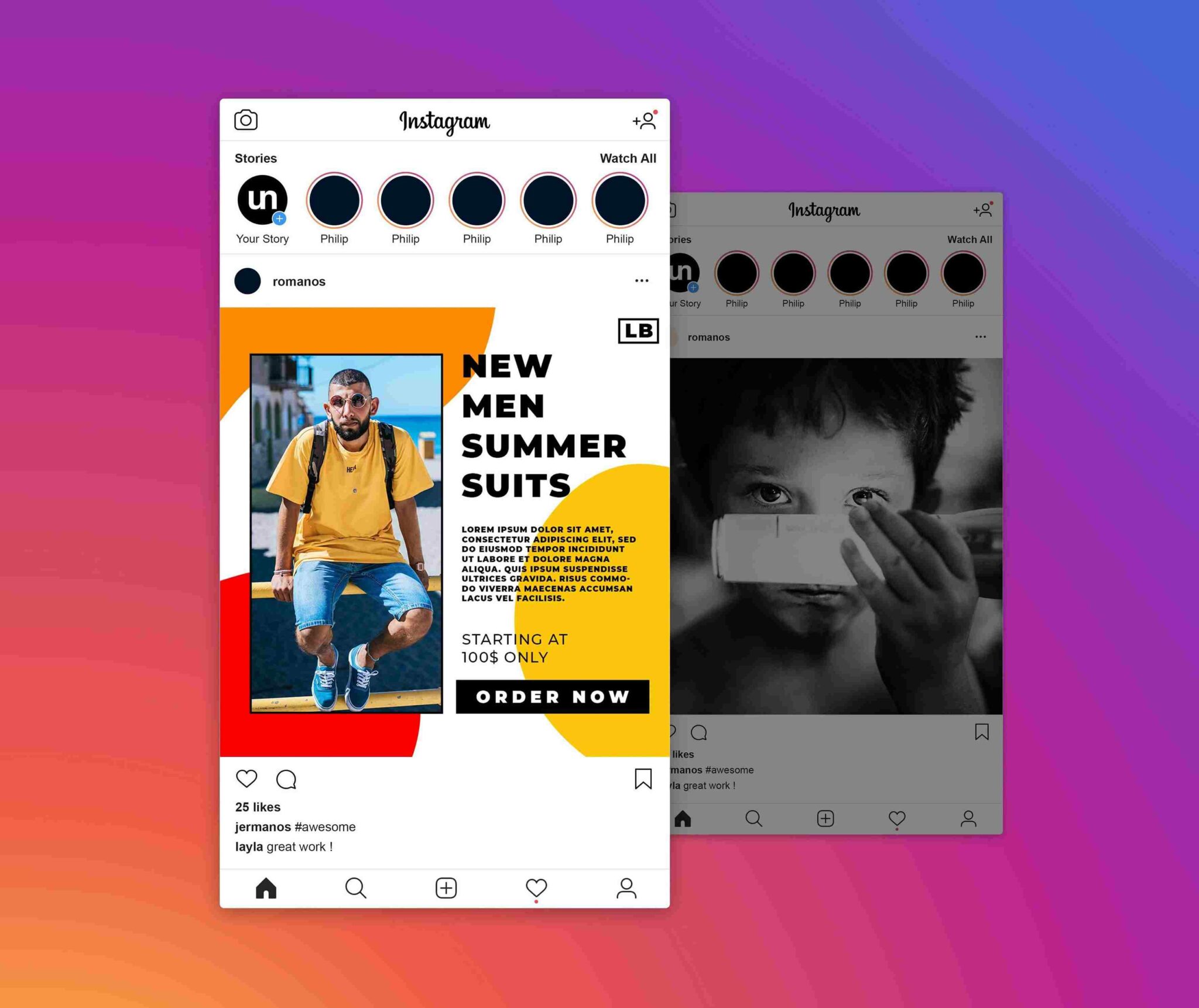 Product Promotion Instagram Campaign Design Kit (All Instagram Sizes ...