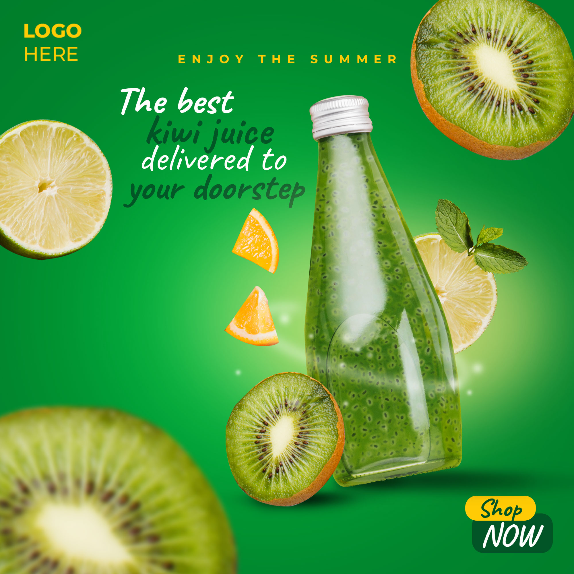 kiwi juice Juice Social Media Posts Templates.