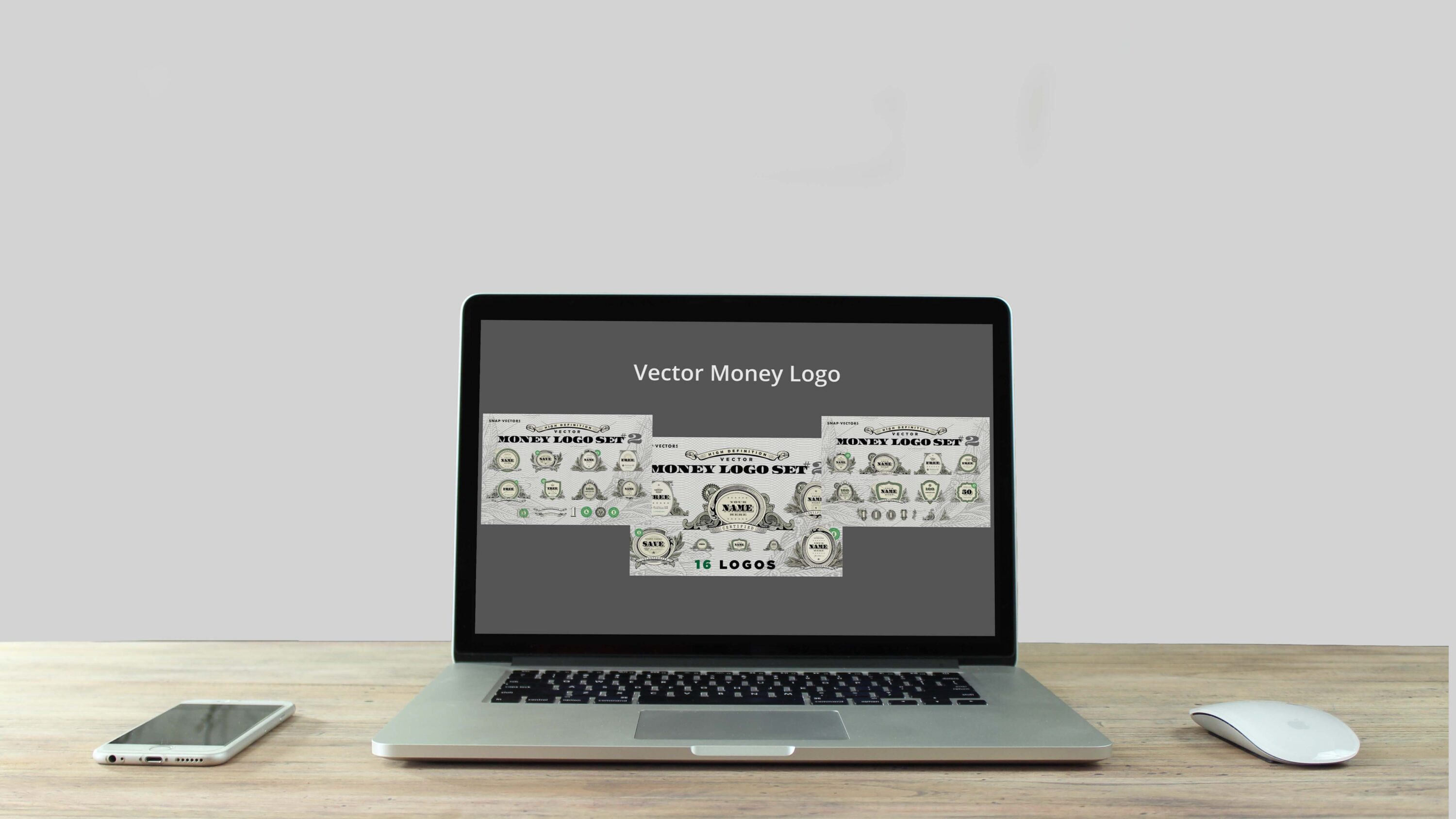 Vector Money Logo Set #2 - laptop.