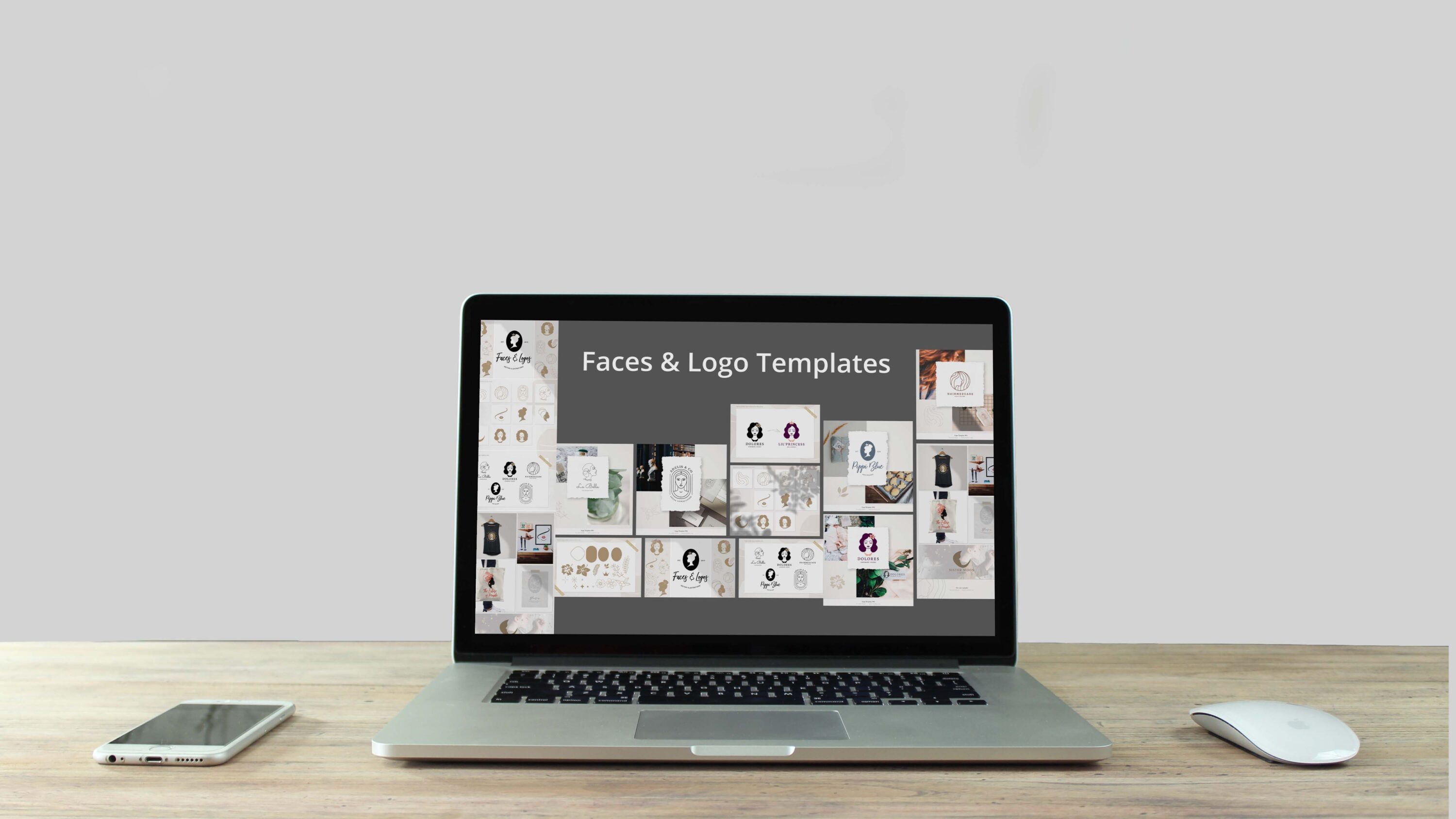 Faces & Logo Templates - laptop.