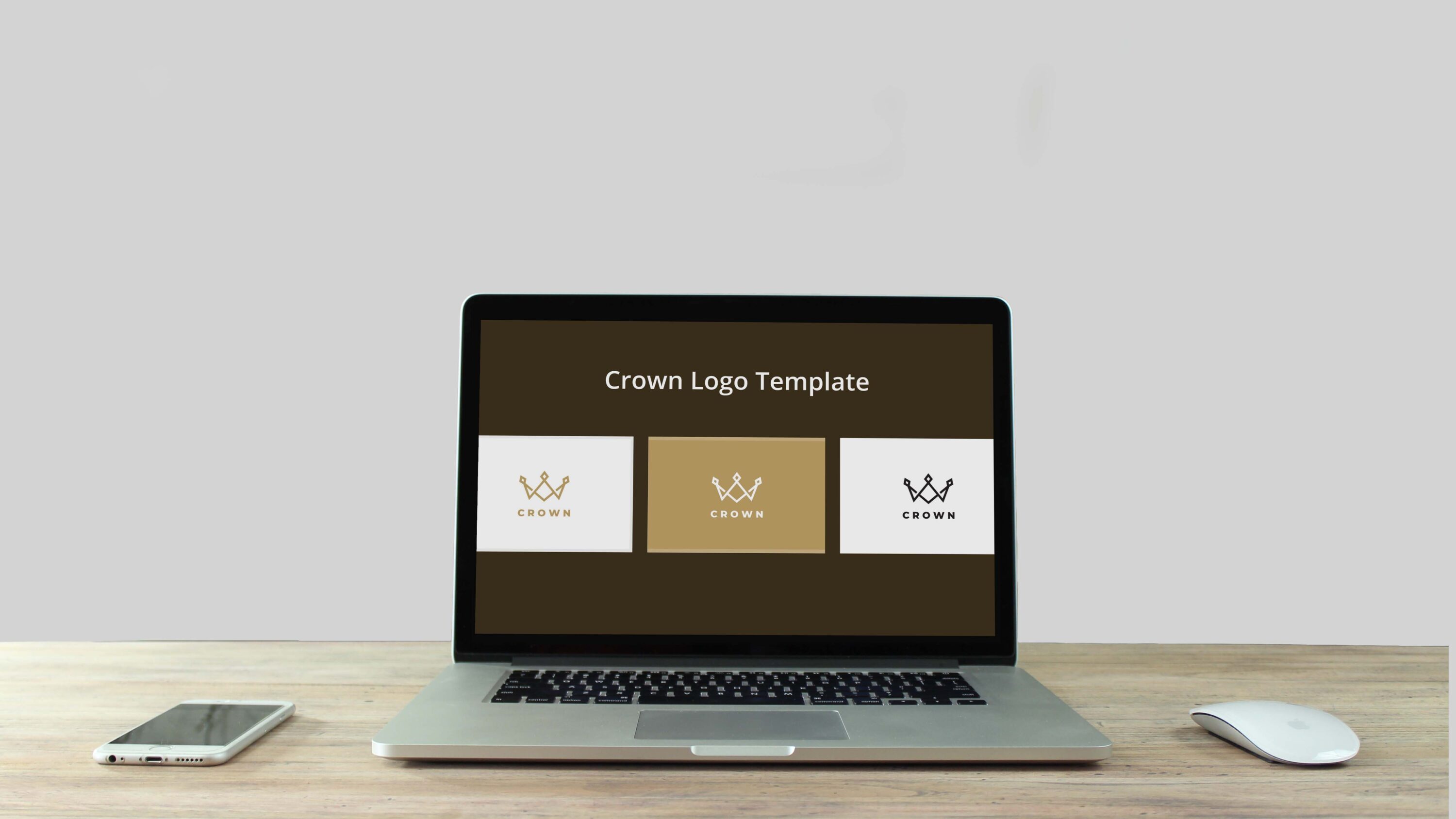 Crown Logo Template - laptop.