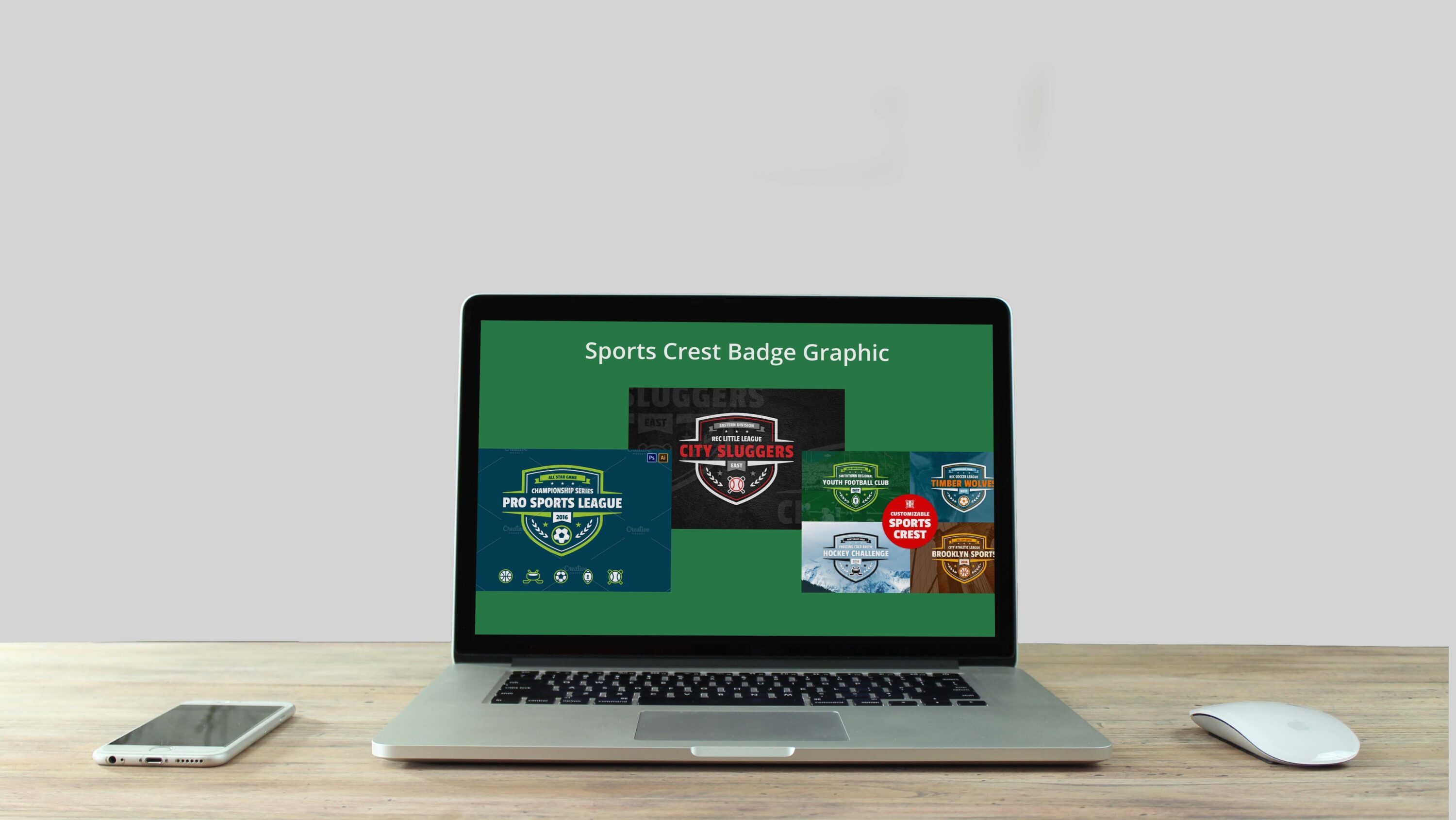 Sports Crest Badge Graphic - laptop.