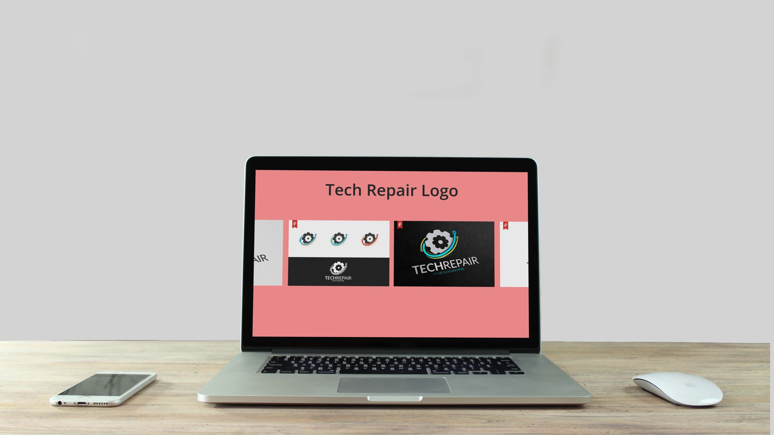 Tech Repair Logo laptop preview.