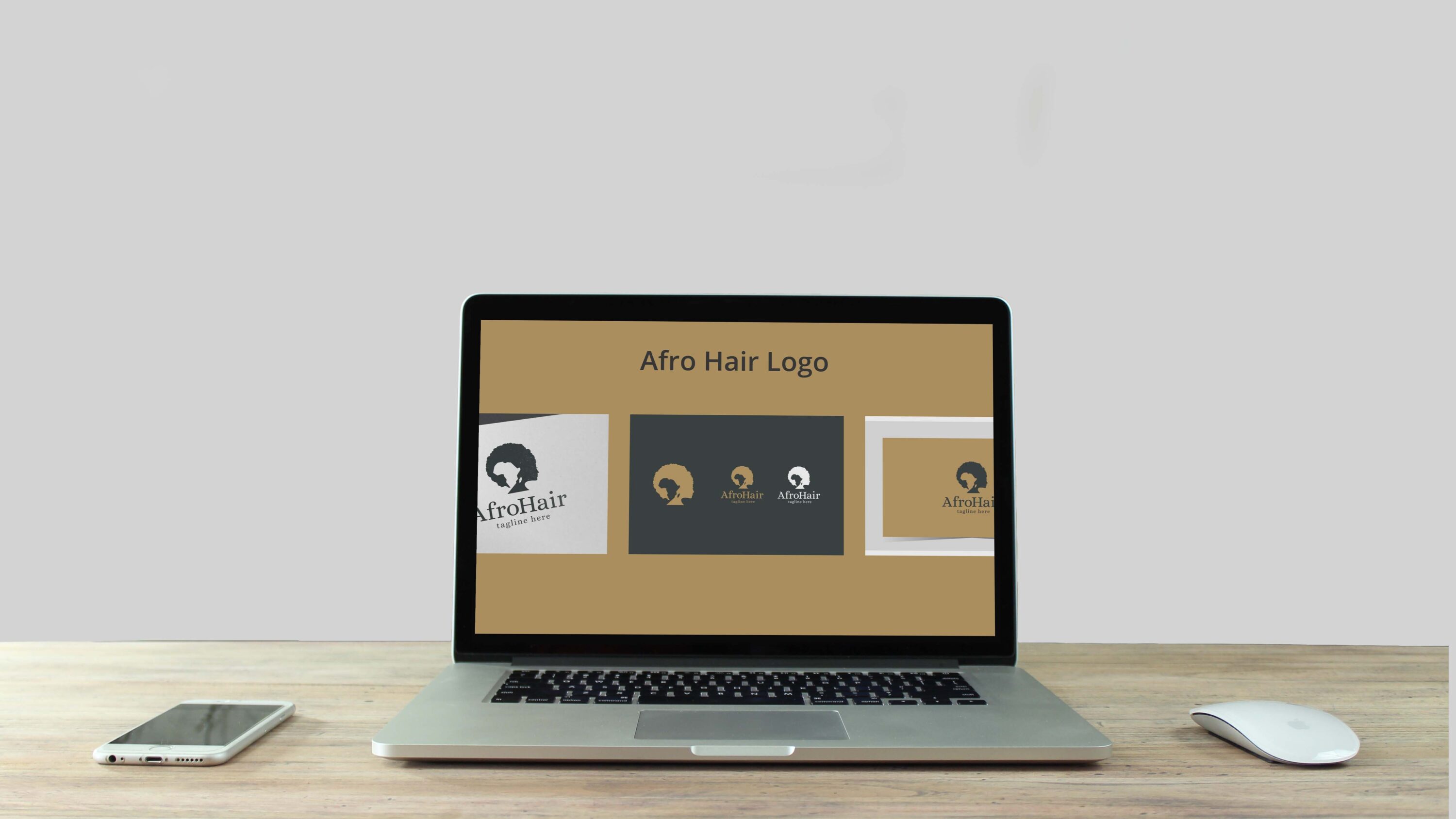 Afro Hair Logo laptop preview.