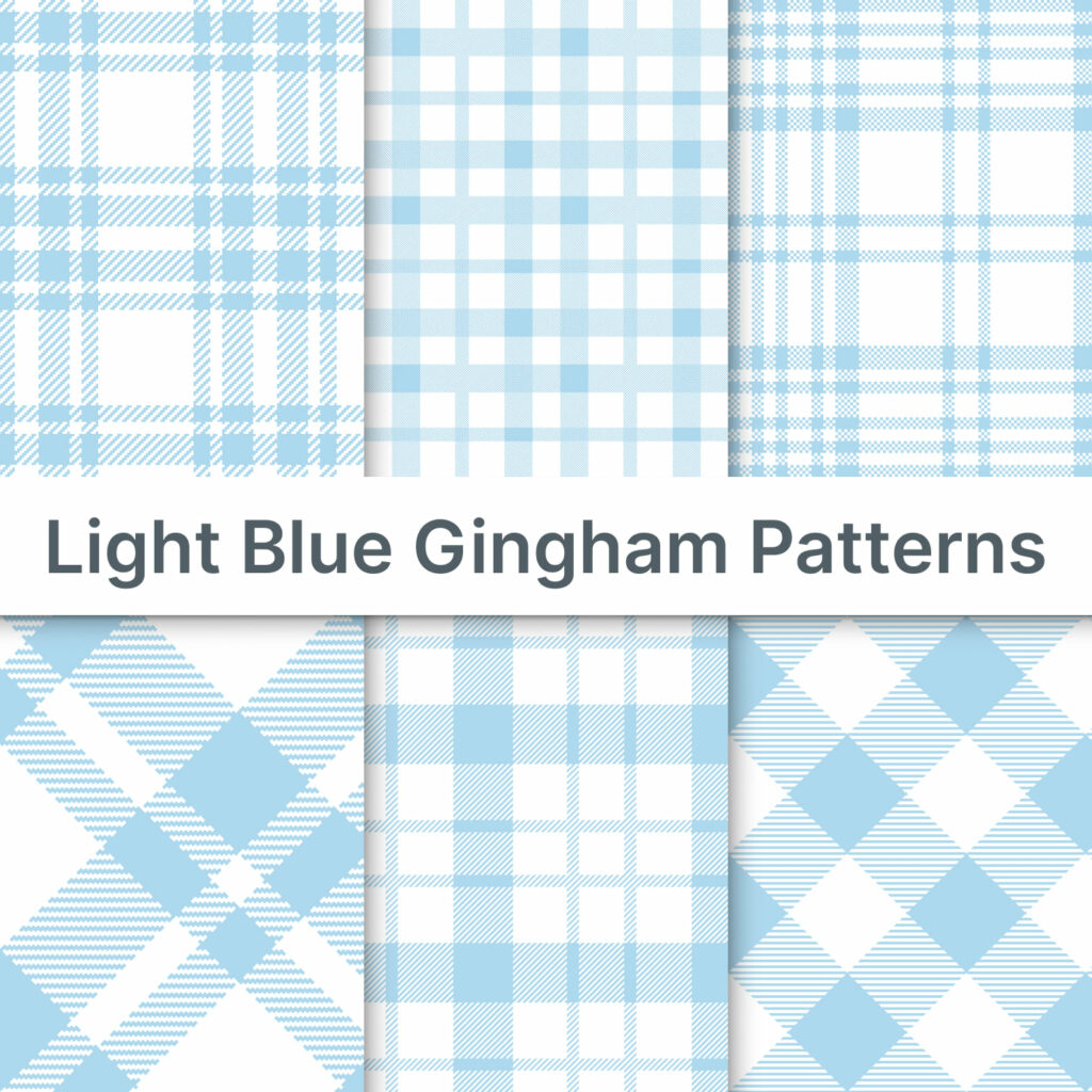 Light Blue Gingham Patterns – MasterBundles
