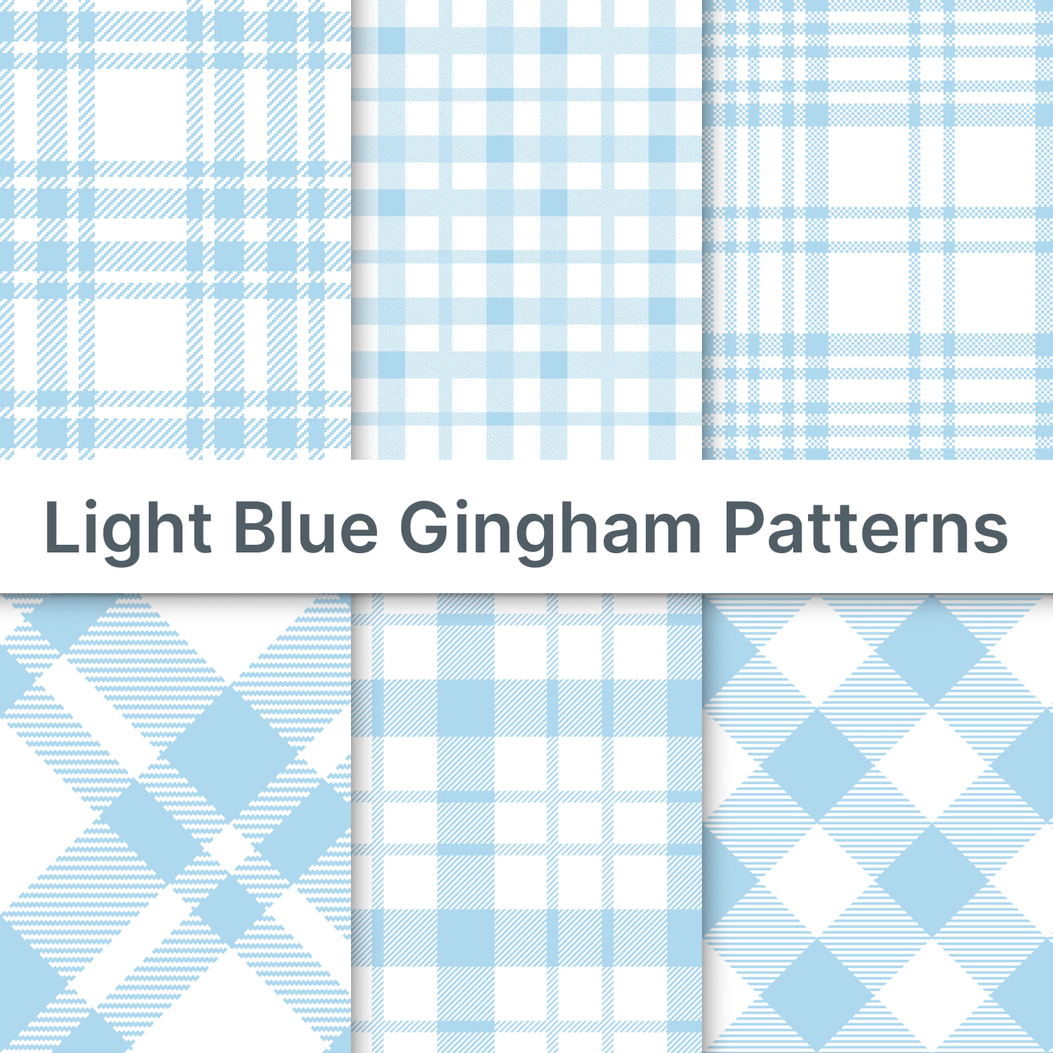 light blue gingham patterns.
