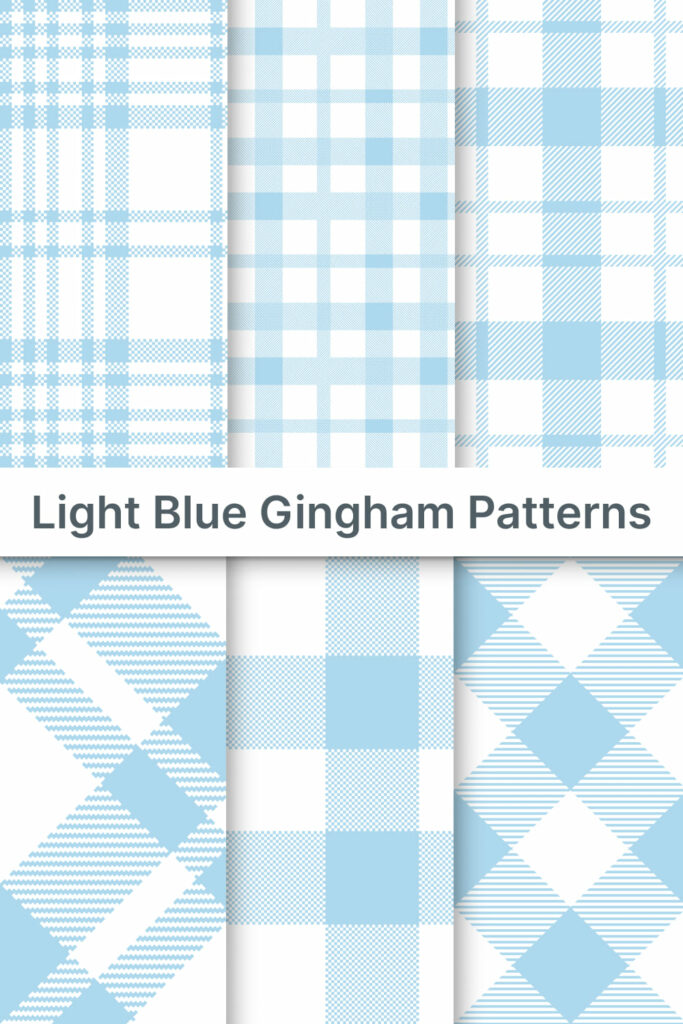 Light Blue Gingham Patterns – MasterBundles
