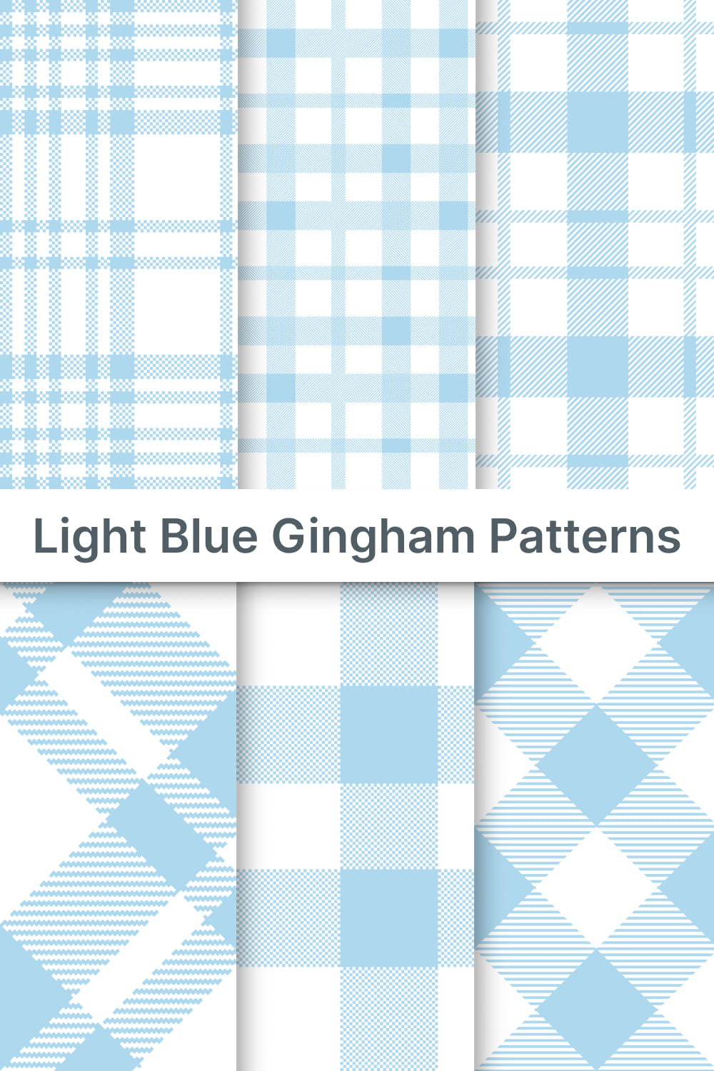 Pattern with light blue gingham prints.