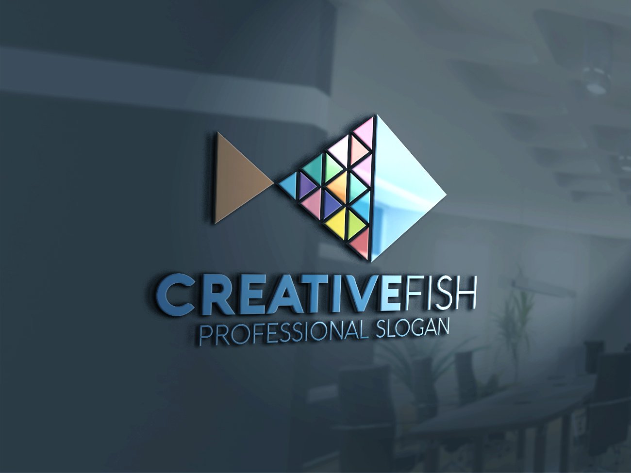 Creative modern fish logo.