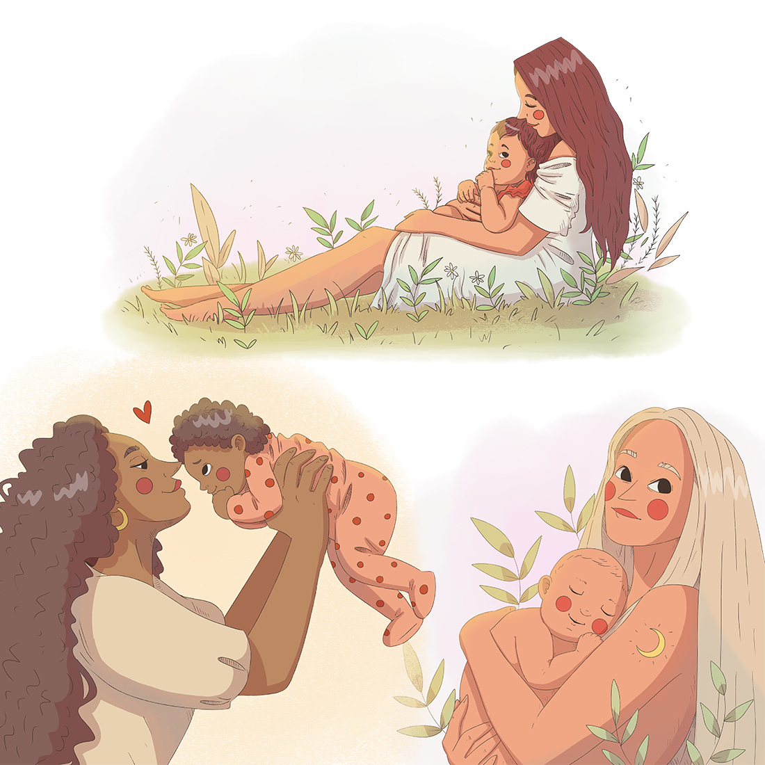 Happy Mother's Day 10 Illustrations examples.