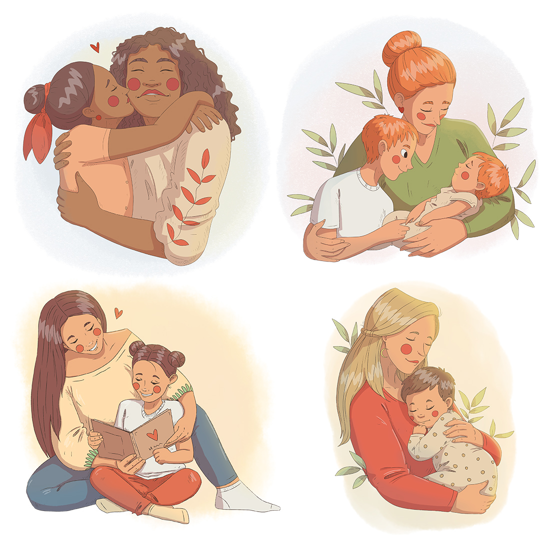 Happy Mother's Day 10 Illustrations previews.