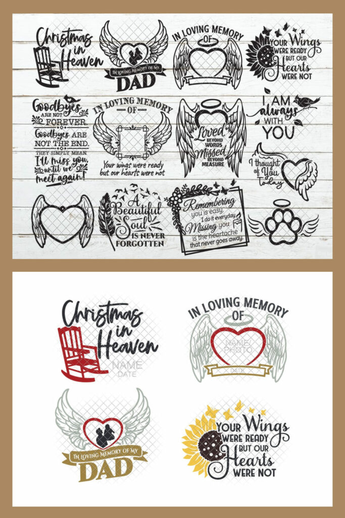 Memorial SVG Bundle Mourning Loss with PNG, DXF, EPS – MasterBundles