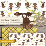 Monkey Digital Papers & Clipart.