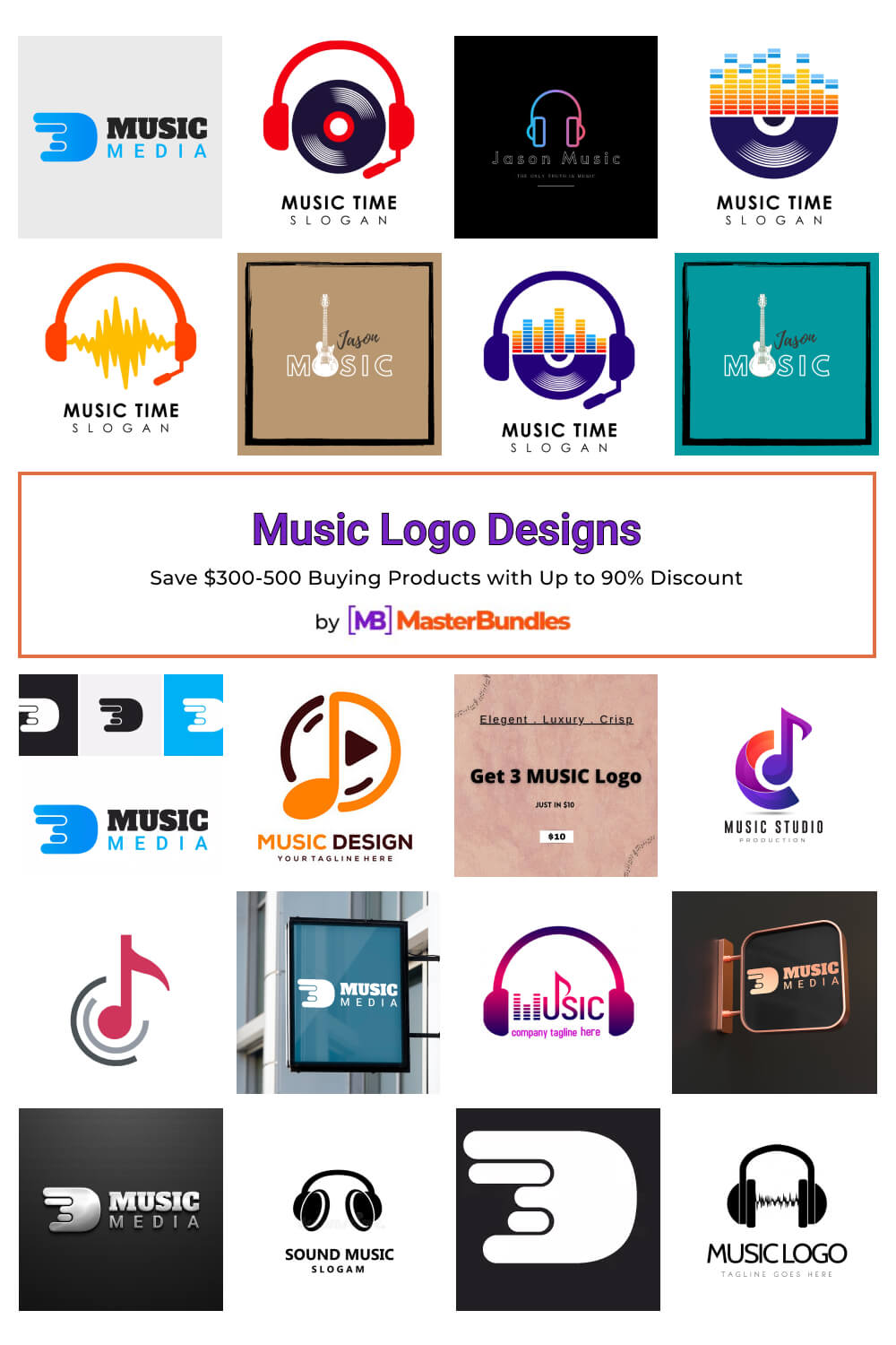 music logo designs pinterest image.
