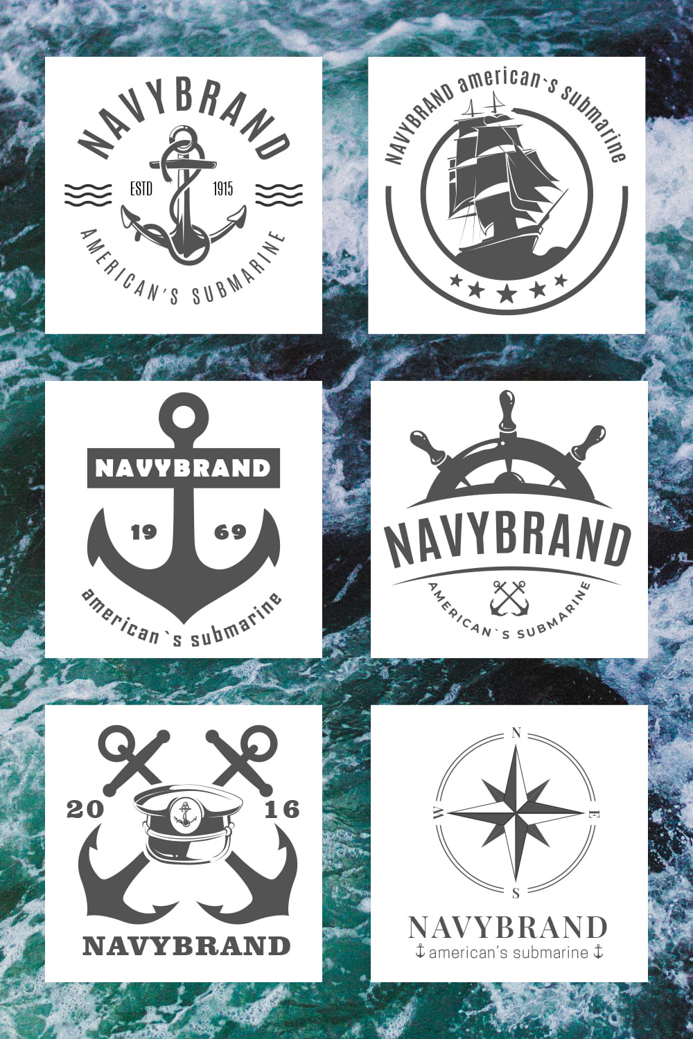 So strong and thematic navy logos.