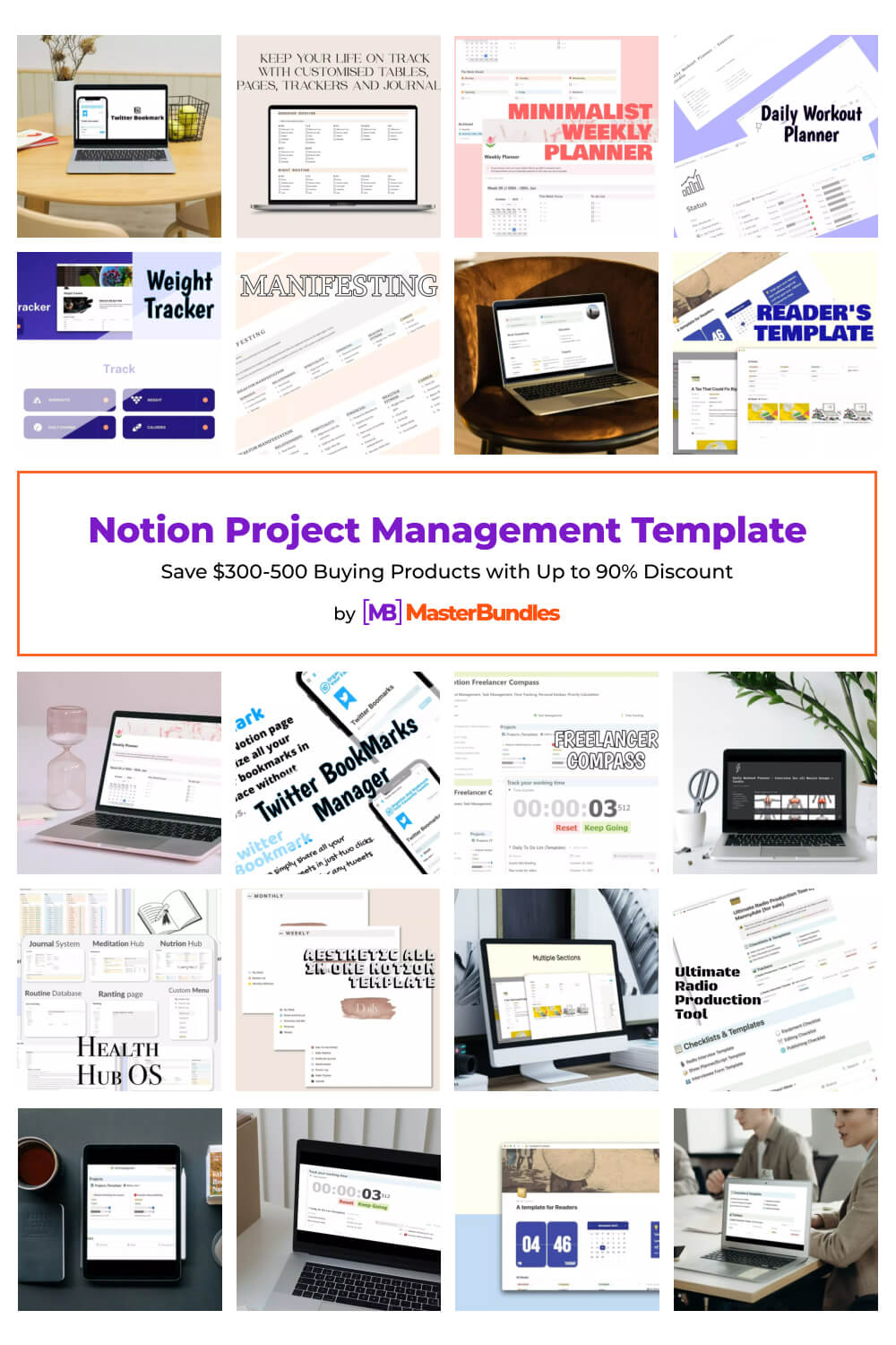 notion project management template pinterest image.