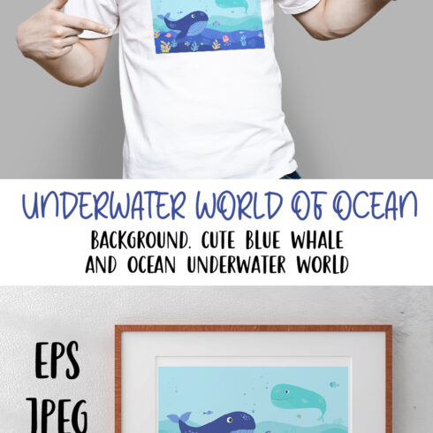 Underwater World Background Cute Blue Whale pinterest.