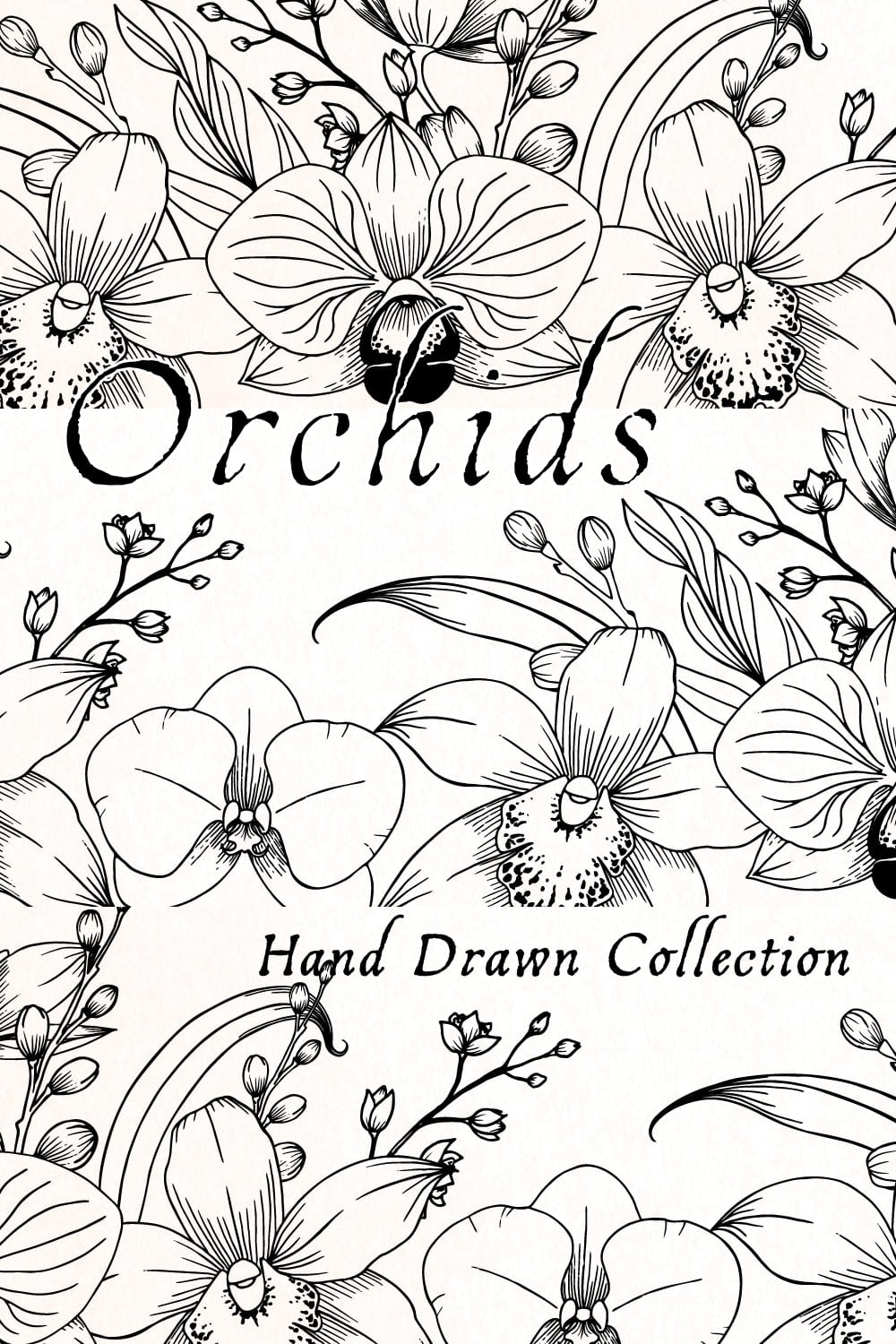 orchids hand drawn collection 04