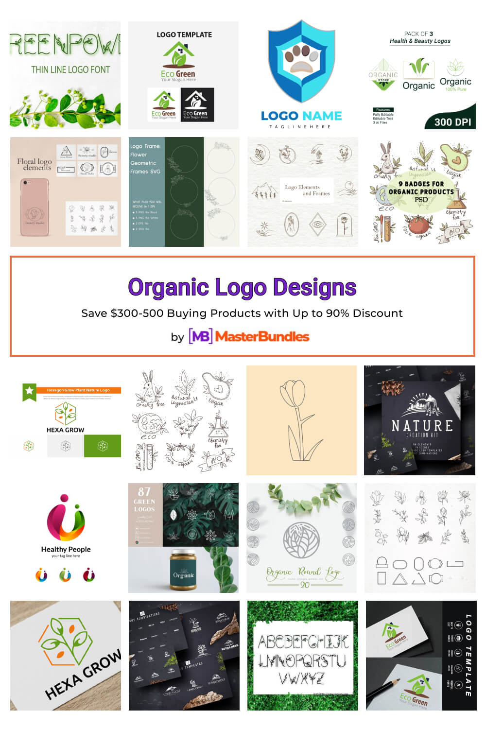 organic logo designs pinterest image.