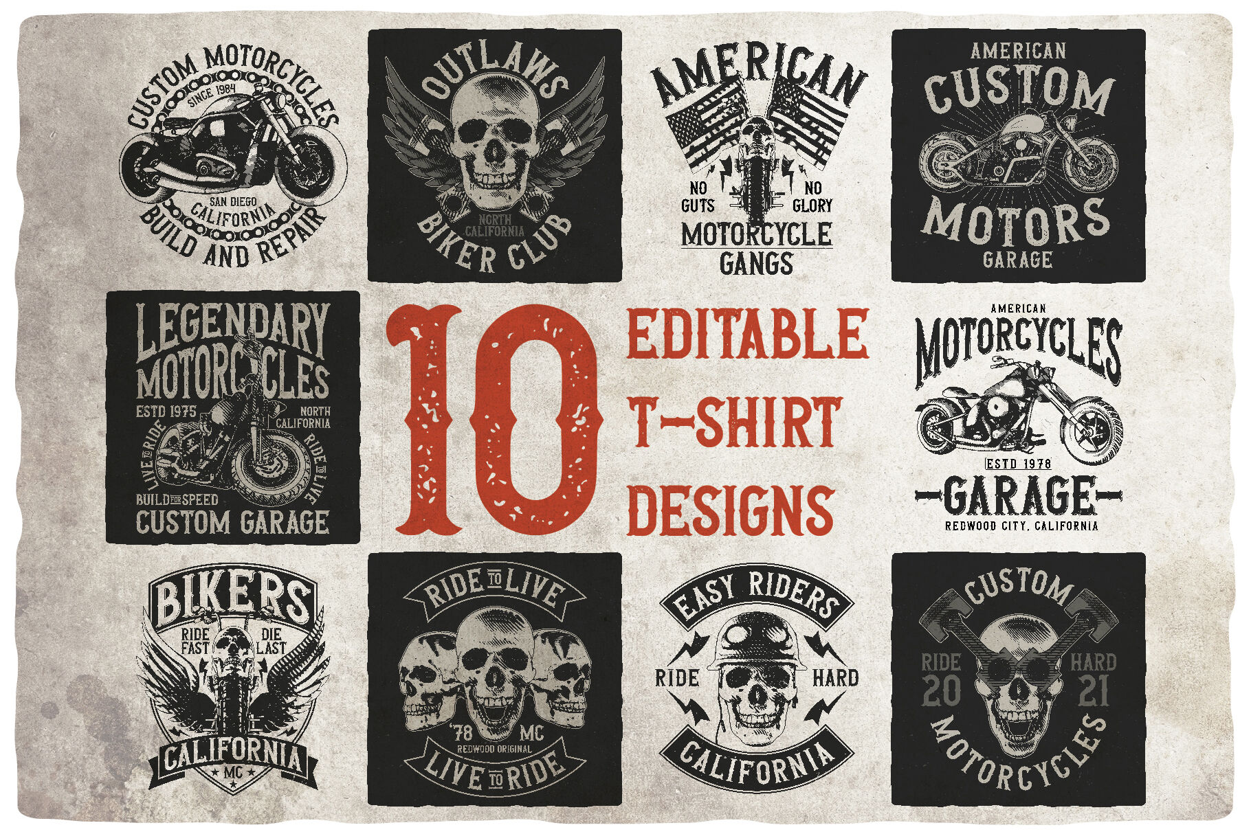 Editable t-shirts designs.
