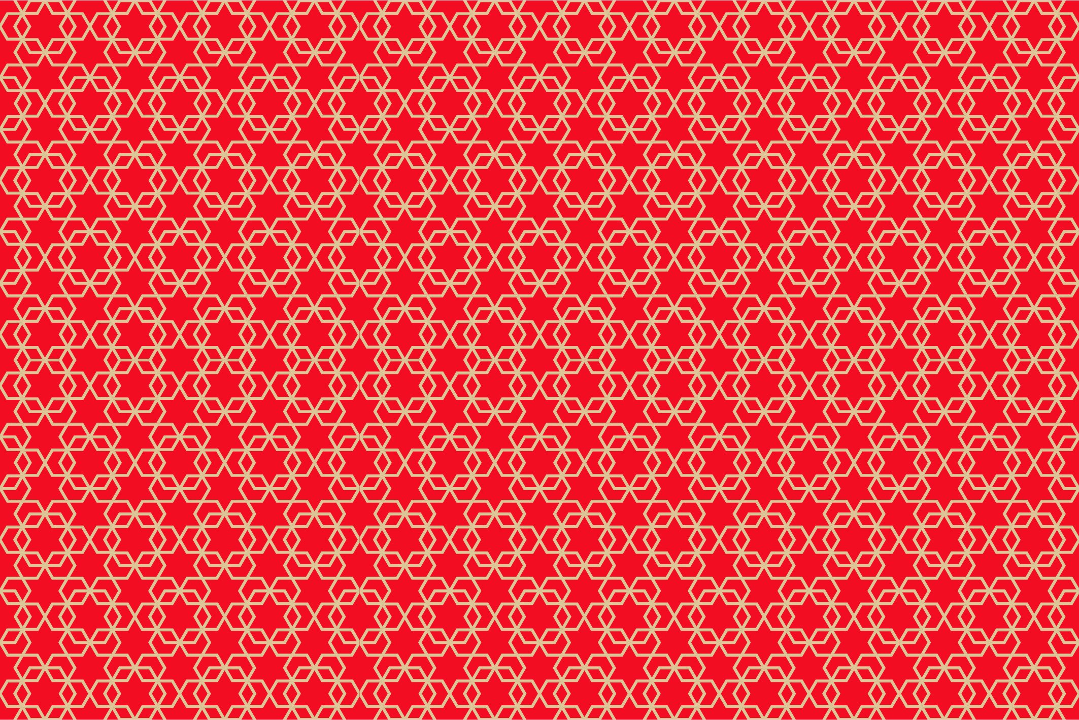 Small gold elements on a red background.