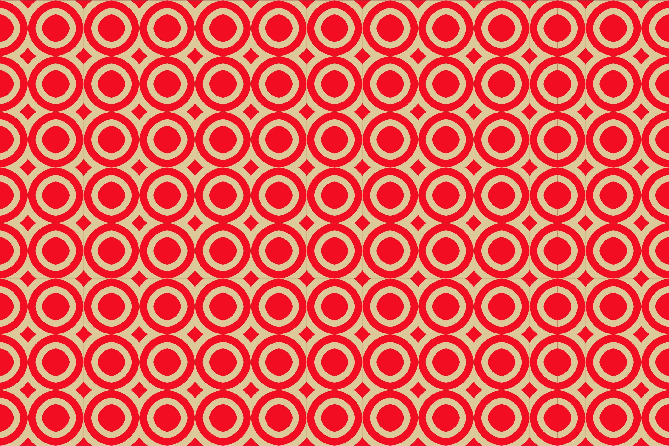 Red background with the gold circles.