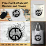 Peace Sign SVG | Peace Symbol SVG with Mandalas and Flowers main cover.