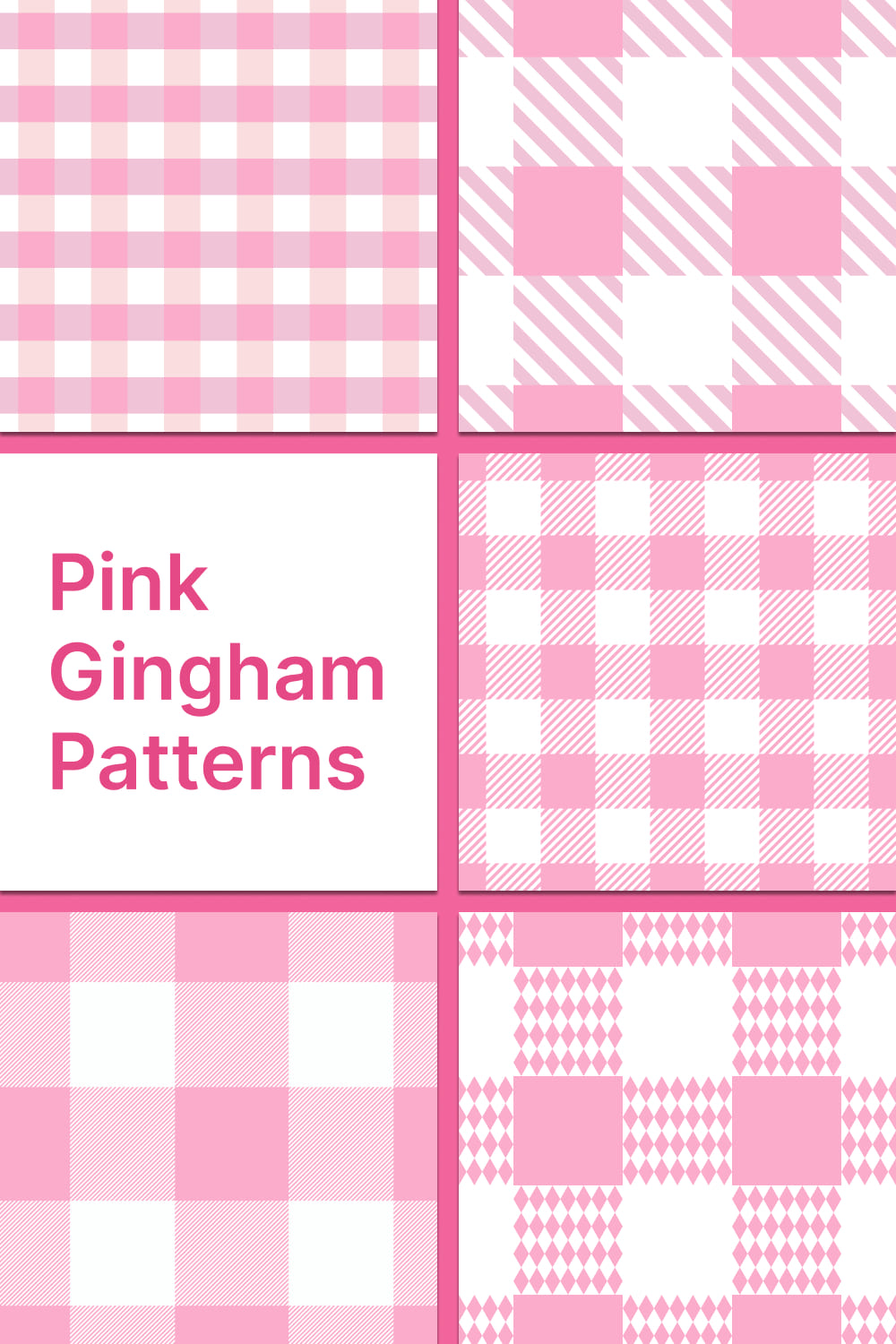 Pattern with pink gingham prints.
