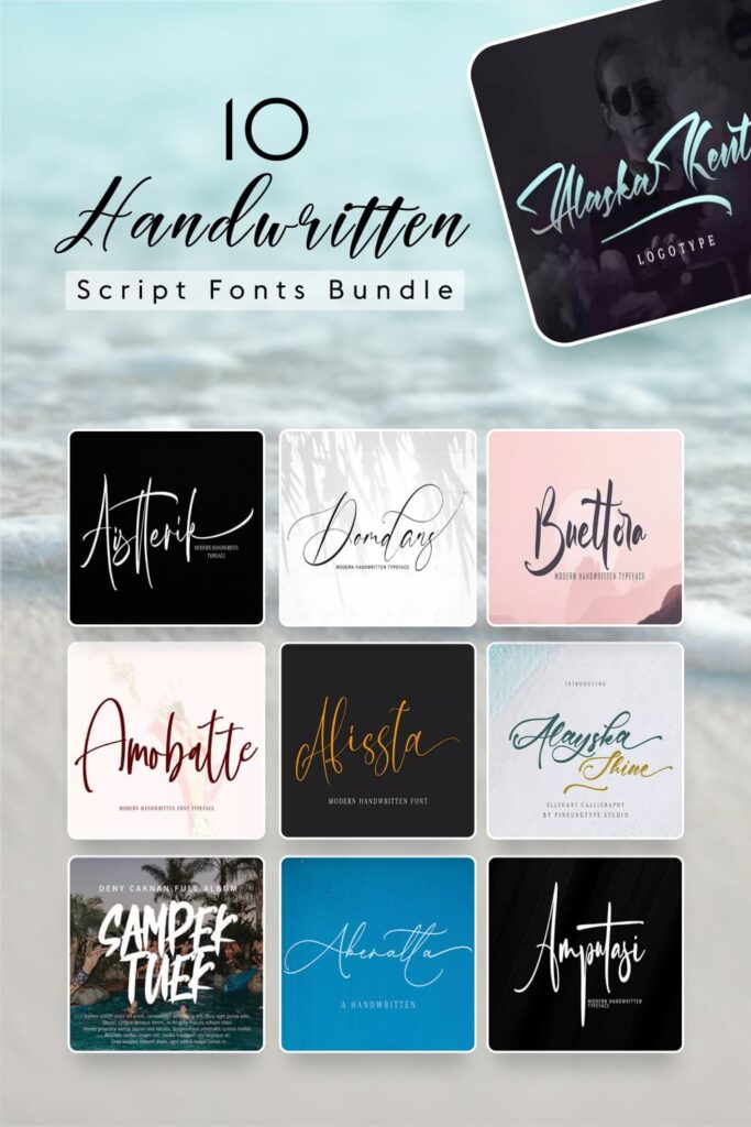 10 Handwritten Script Fonts Bundle – MasterBundles