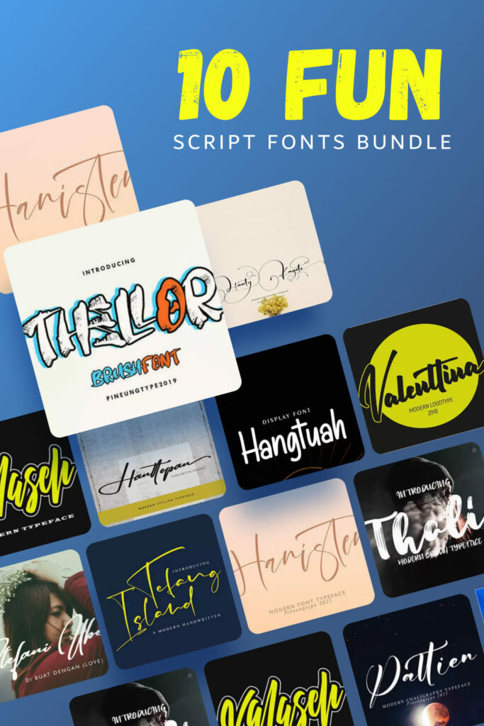 10 Fun Script Fonts Bundle – MasterBundles