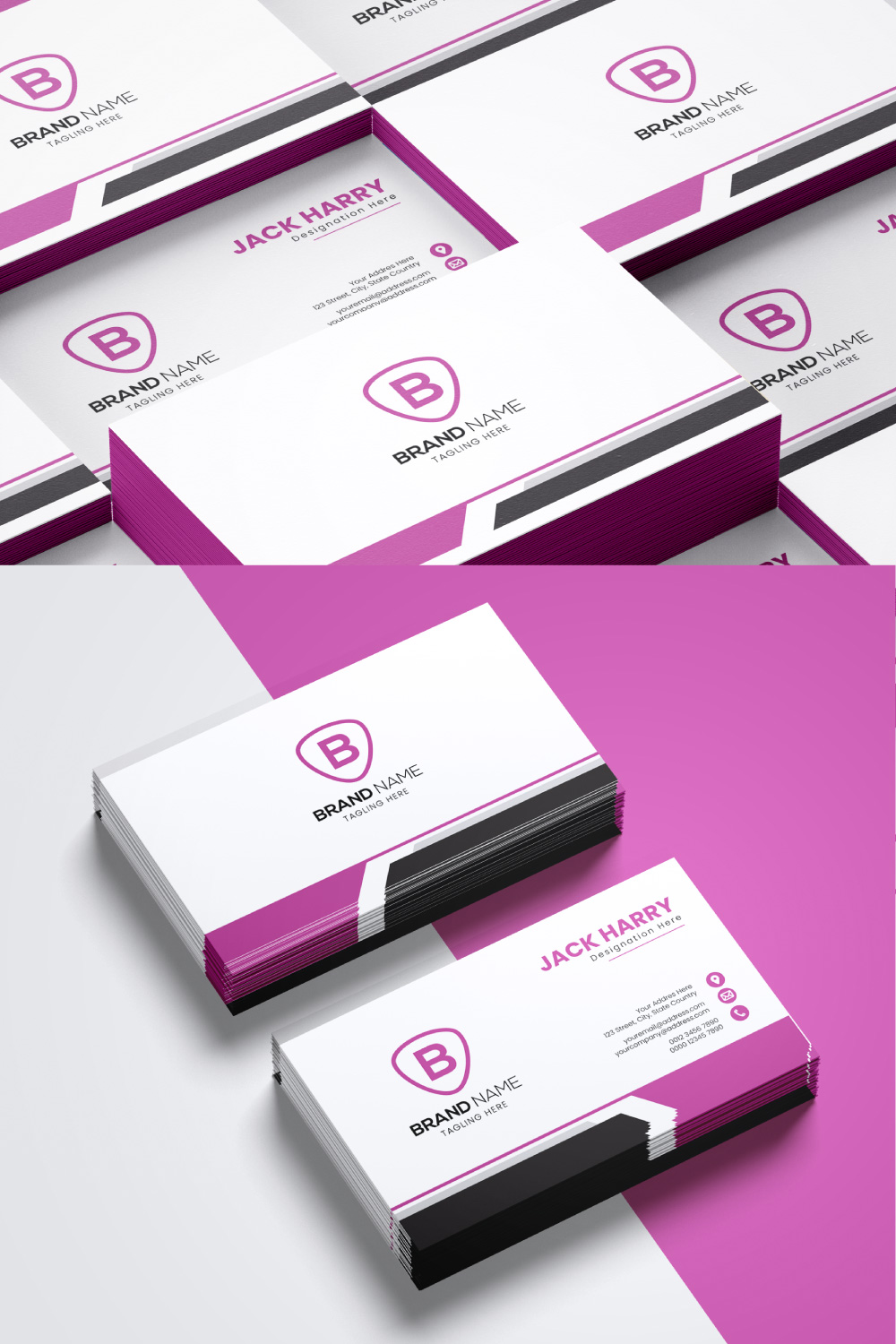 pinterest Professional Minimal Business Card Design.