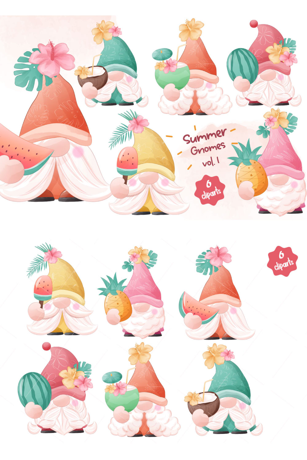pinterest Cute Summer Gnomes Clipart.