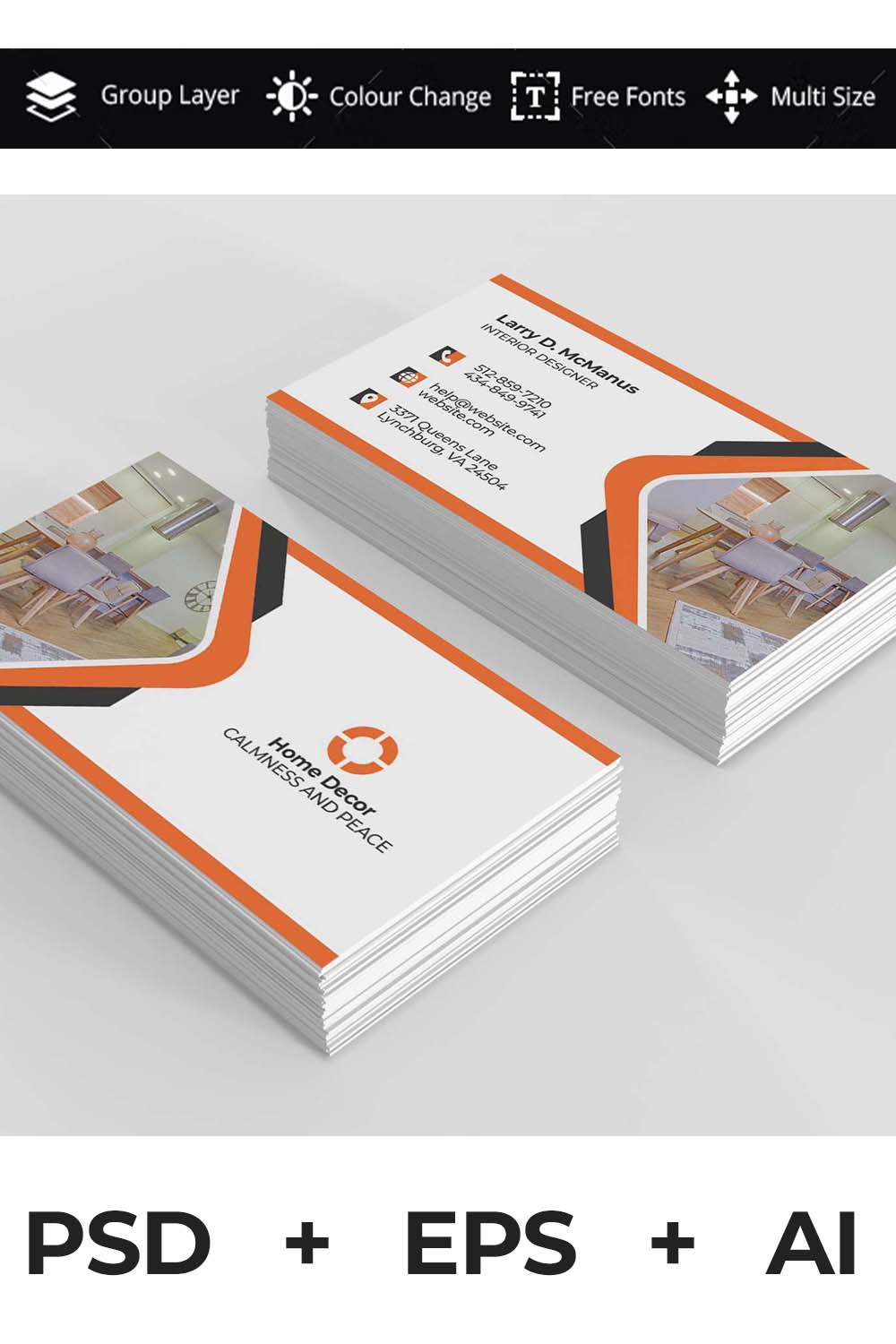 pinterest Orange Business Card - (Modern - Business - Company).