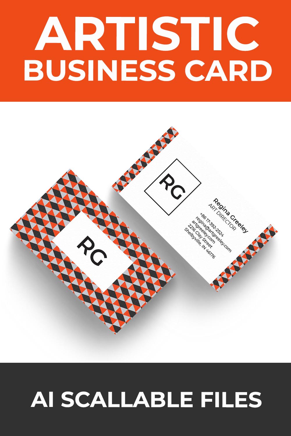 pinterest Geometric Business Card - (Corporate - Creative)- only $3.