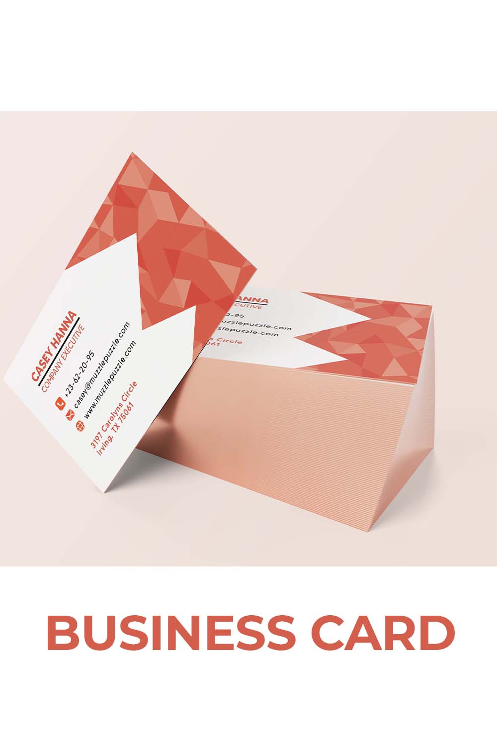 pinterest Orange Business Card - (Modern - Business - Company).
