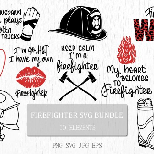 Cover image of Firefighter SVG Bundle.