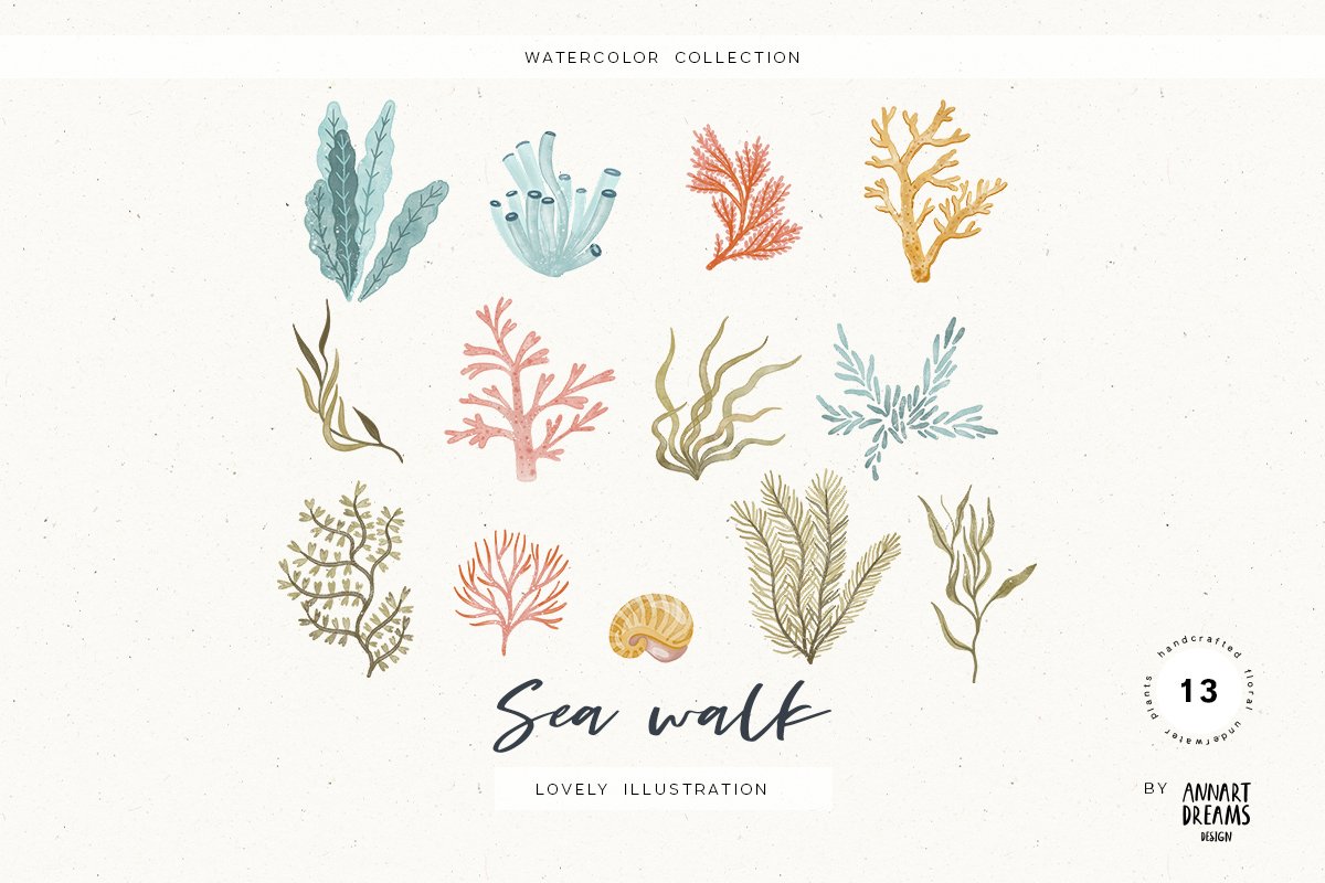 Lovely illustration with sea elements.