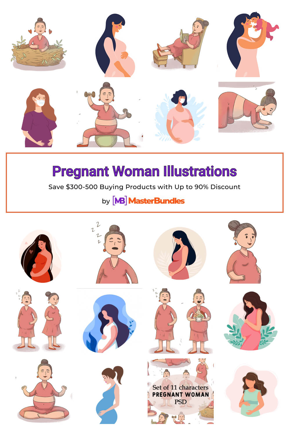 pregnant woman illustrations pinterest image.