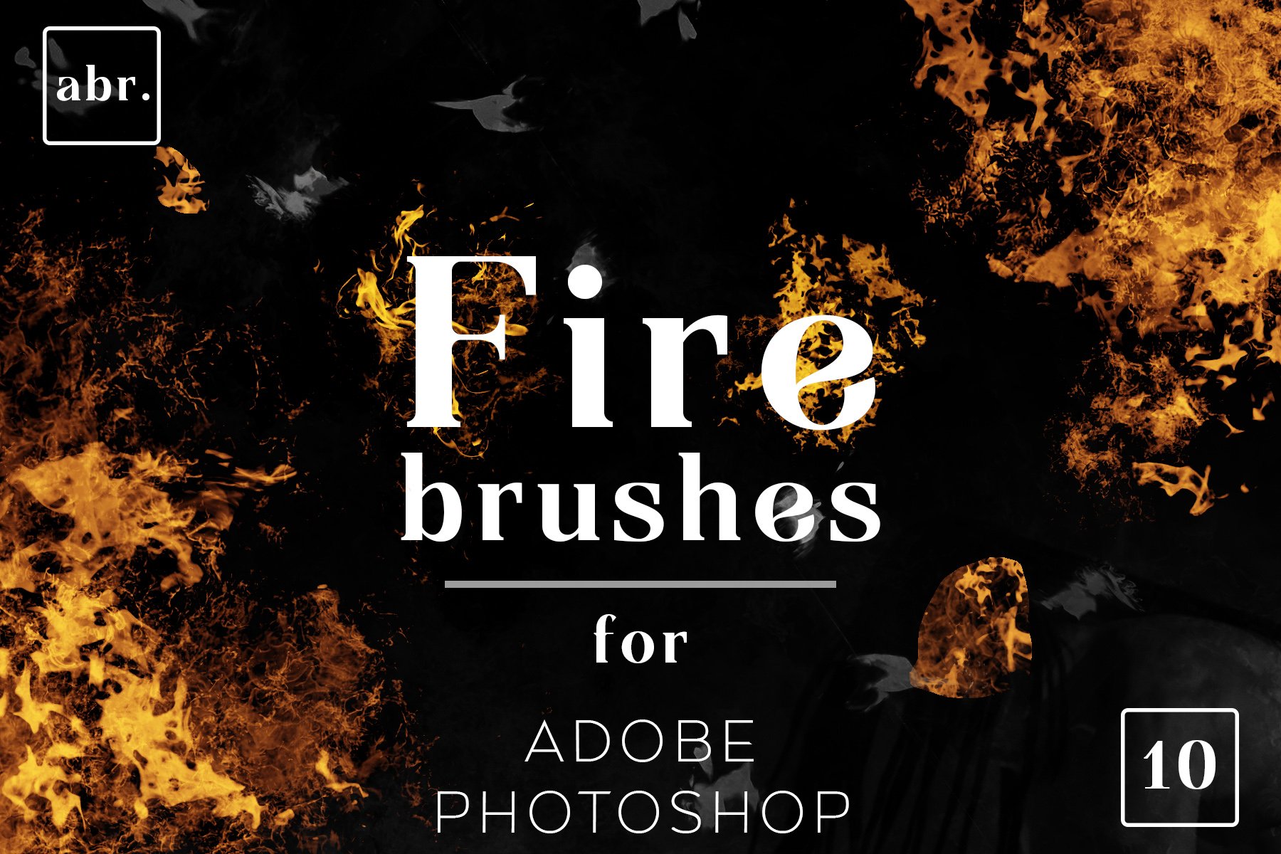 Fire brushes on a black background.