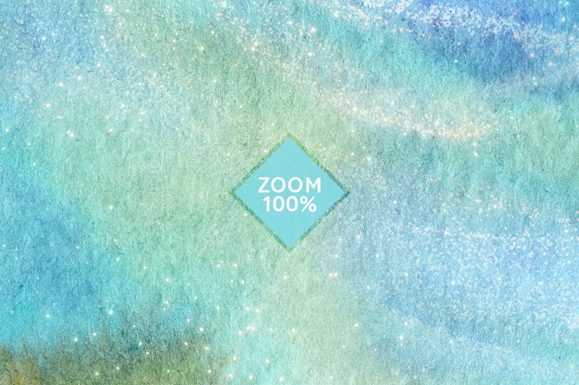 Glitter turquoise watercolor background.