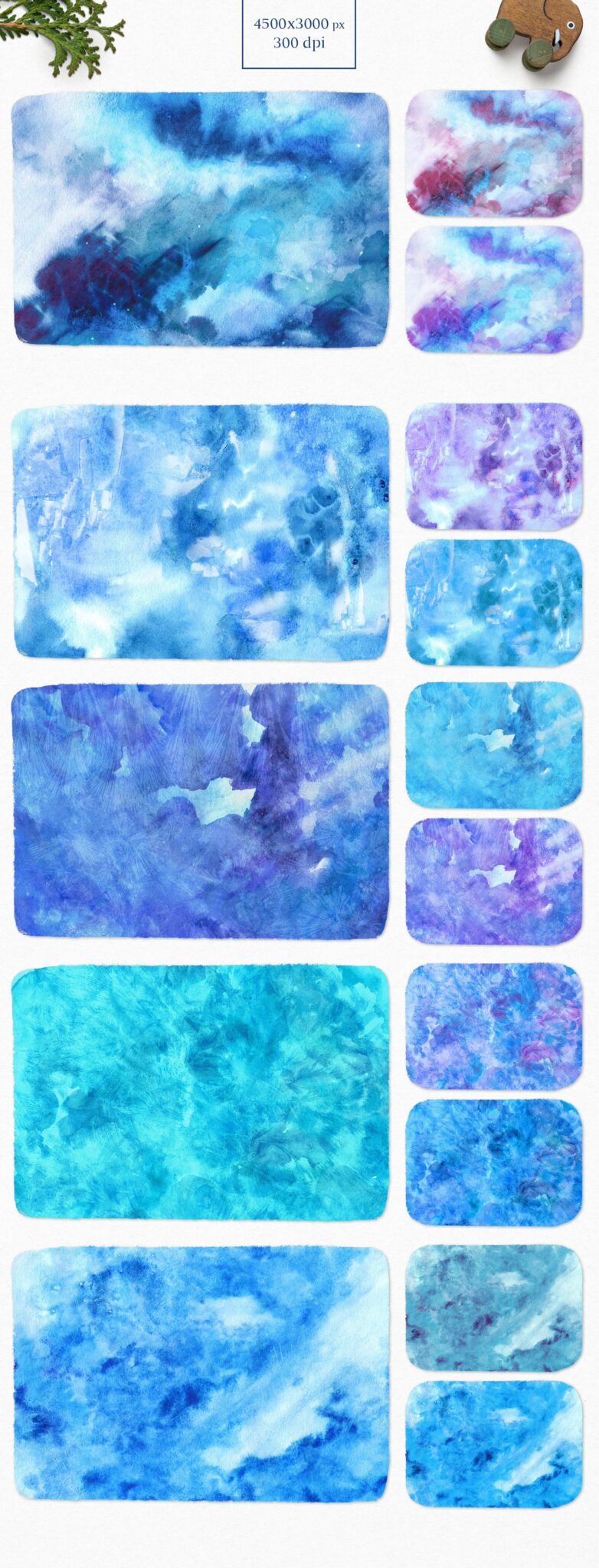 45 Winter Watercolor Backgrounds – MasterBundles