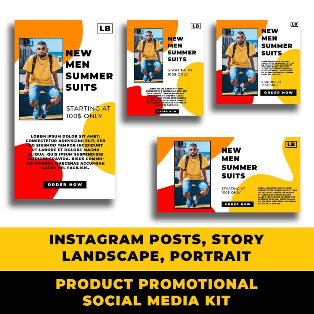 Product Promotion Instagram Campaign Design Kit (All Instagram Sizes ...