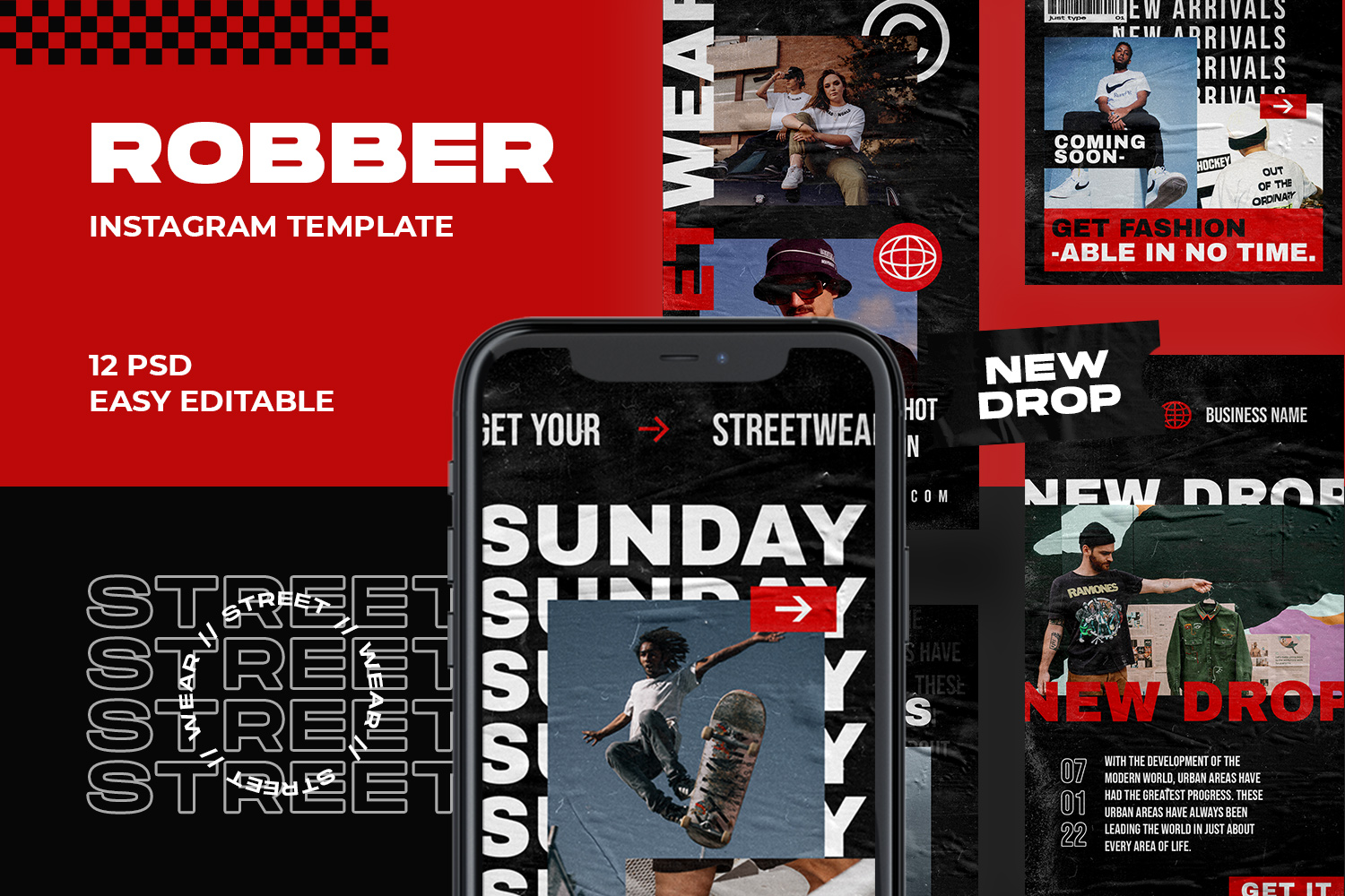 preview Robber Instagram Template.