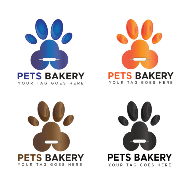 5 versions of Animal - Pets food store Logo in just $9 - MasterBundles