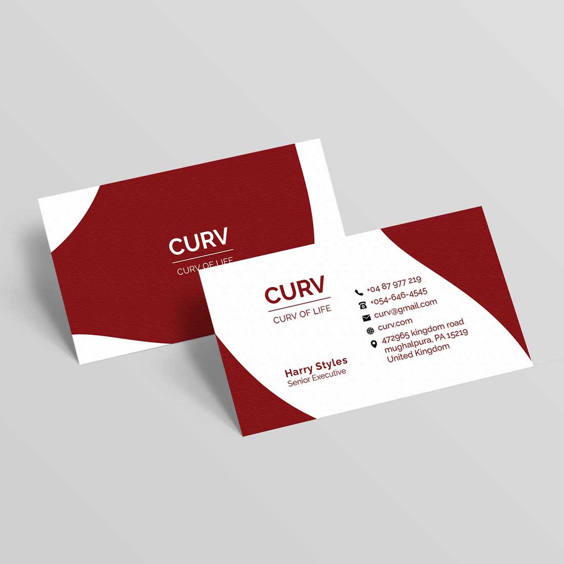 preview Abstract Curvy Vector Business Card - (Artistic - Design - Business - Company - Creative)