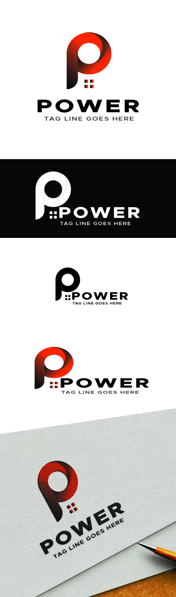 preview P Letter Logo - Power.